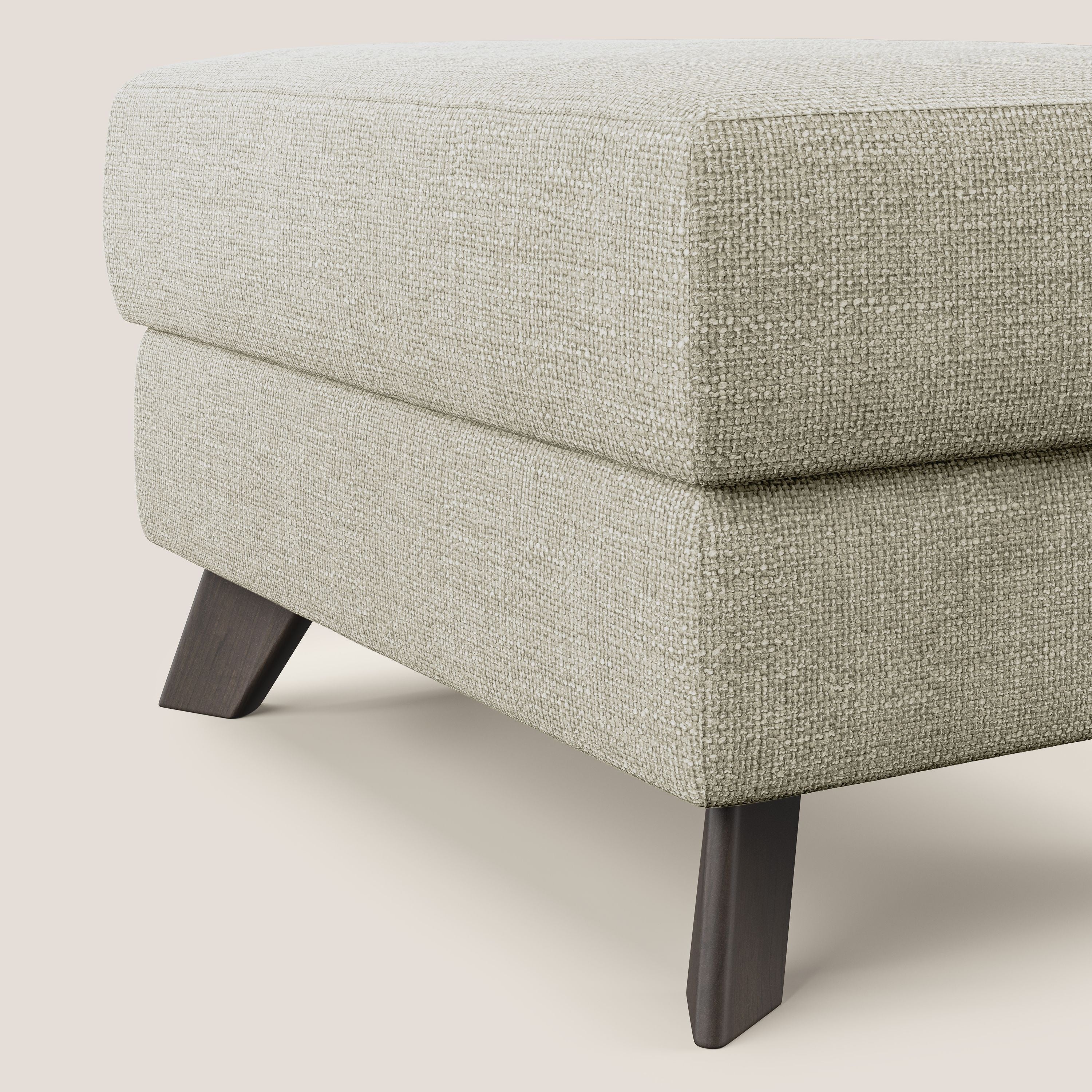 Moon Pouf coffre aux pieds hauts en tissu doux entrelacé soft-touch imperméable T06 crème - Image 4