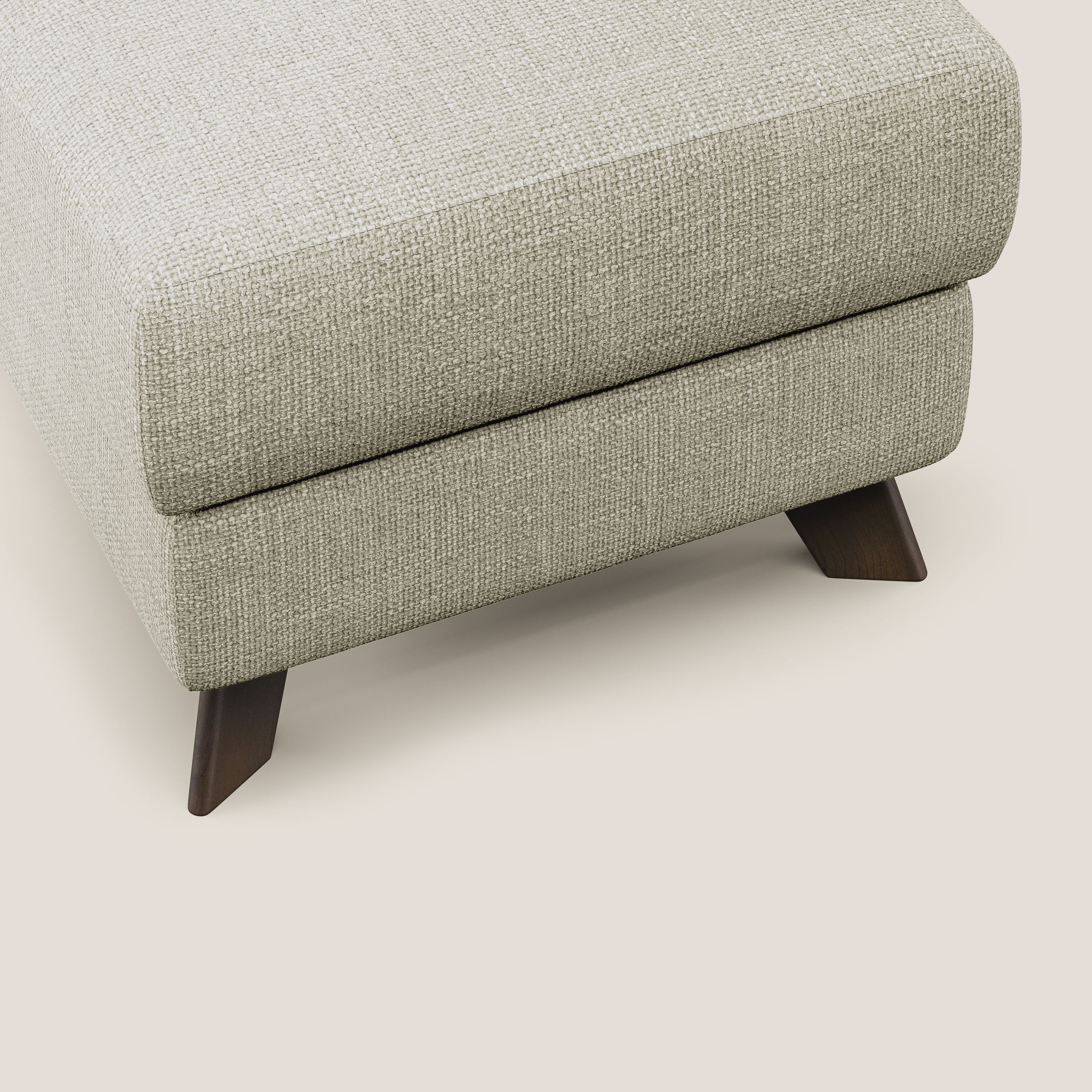 Moon Pouf coffre aux pieds hauts en tissu doux entrelacé soft-touch imperméable T06 crème - Image 5