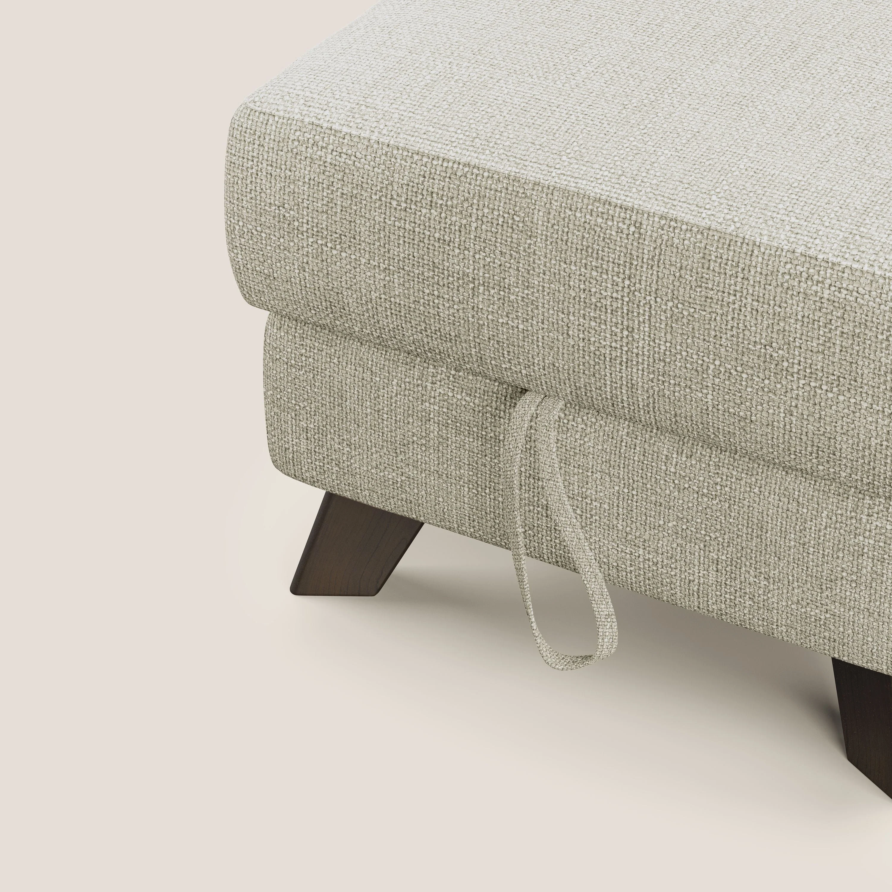 Moon Pouf coffre aux pieds hauts en tissu doux entrelacé soft-touch imperméable T06 crème - Image 6