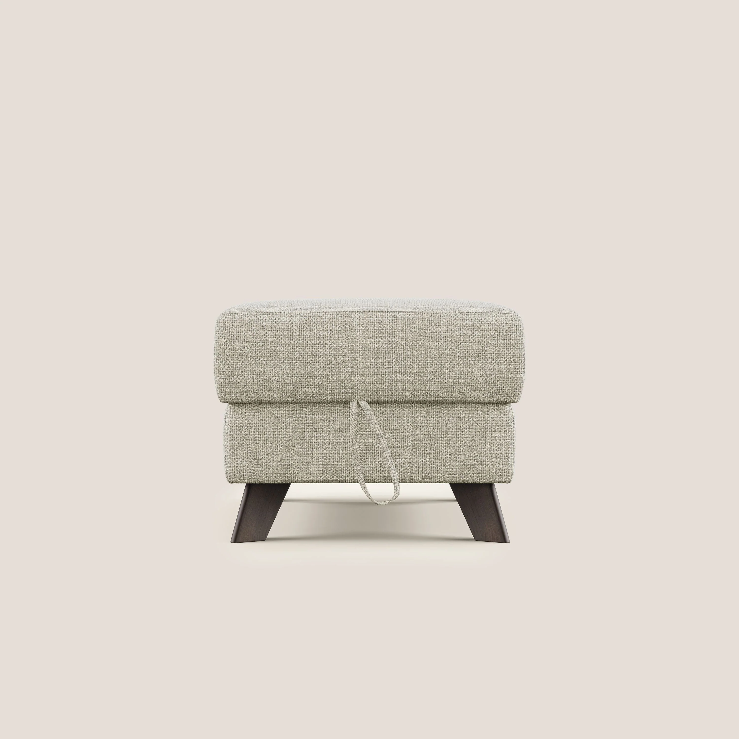 Moon Pouf coffre aux pieds hauts en tissu doux entrelacé soft-touch imperméable T06 crème - Image 7