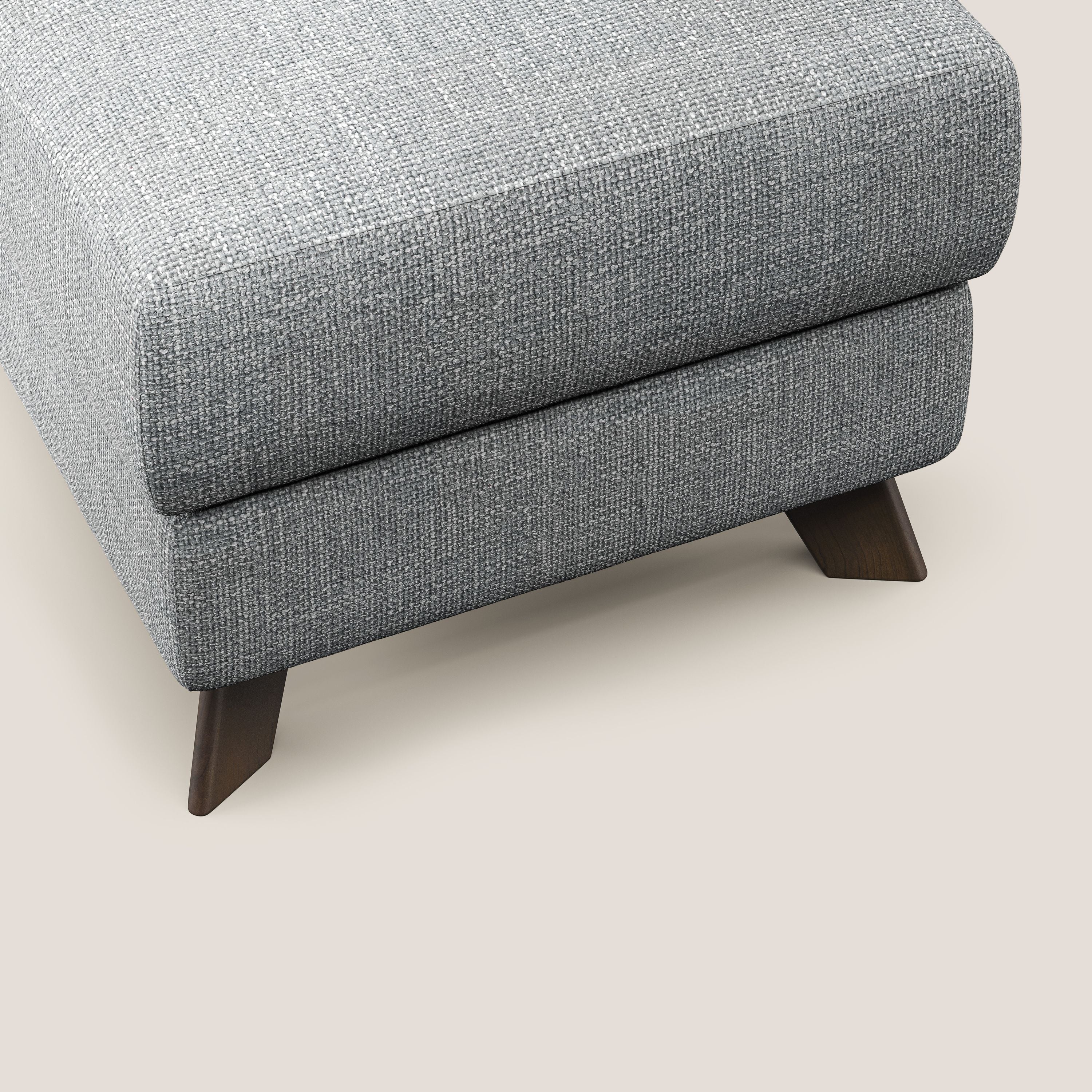 Moon Pouf coffre aux pieds hauts en tissu doux entrelacé soft-touch imperméable T06 gris - Image 5