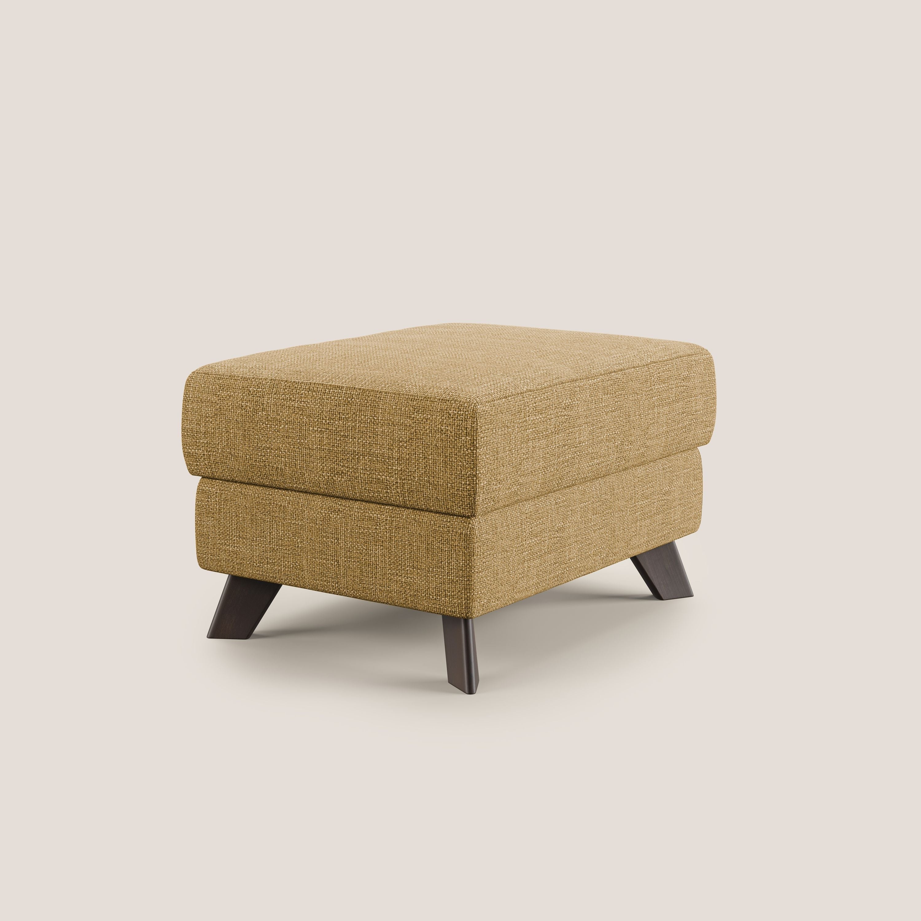 Moon Pouf coffre aux pieds hauts en tissu doux entrelacé soft-touch imperméable T06 jaune - Image 3