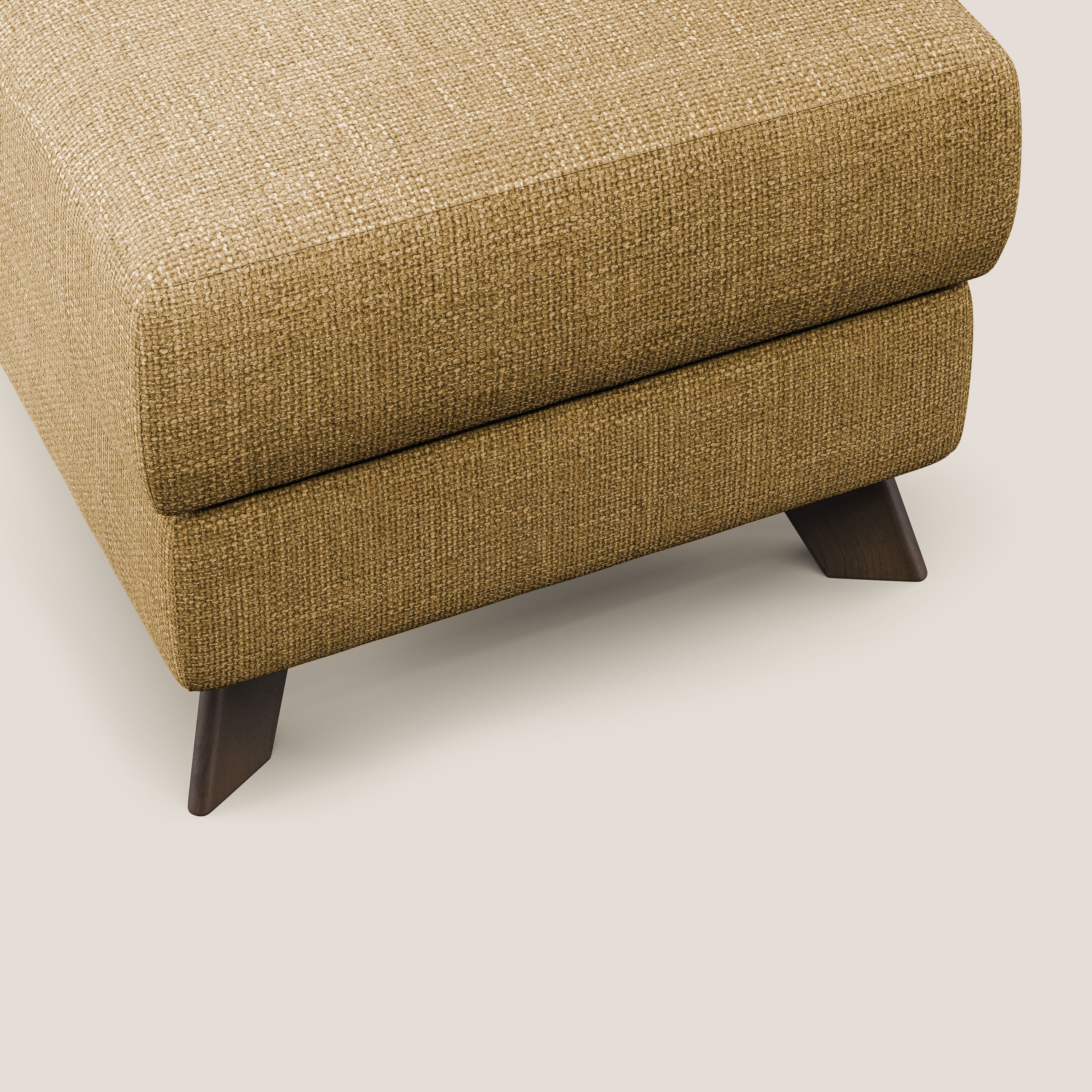 Moon Pouf coffre aux pieds hauts en tissu doux entrelacé soft-touch imperméable T06 jaune - Image 5
