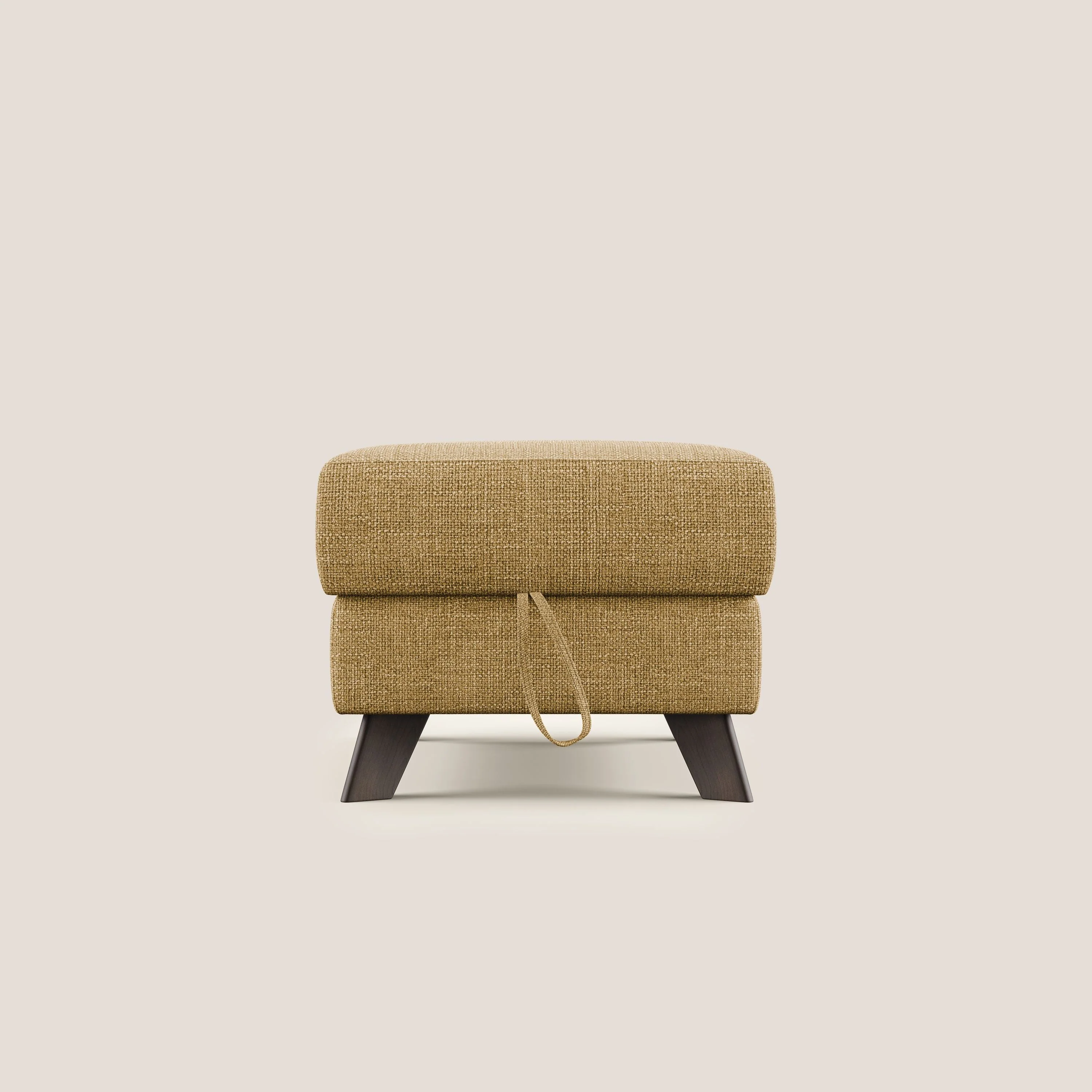 Moon Pouf coffre aux pieds hauts en tissu doux entrelacé soft-touch imperméable T06 jaune - Image 7