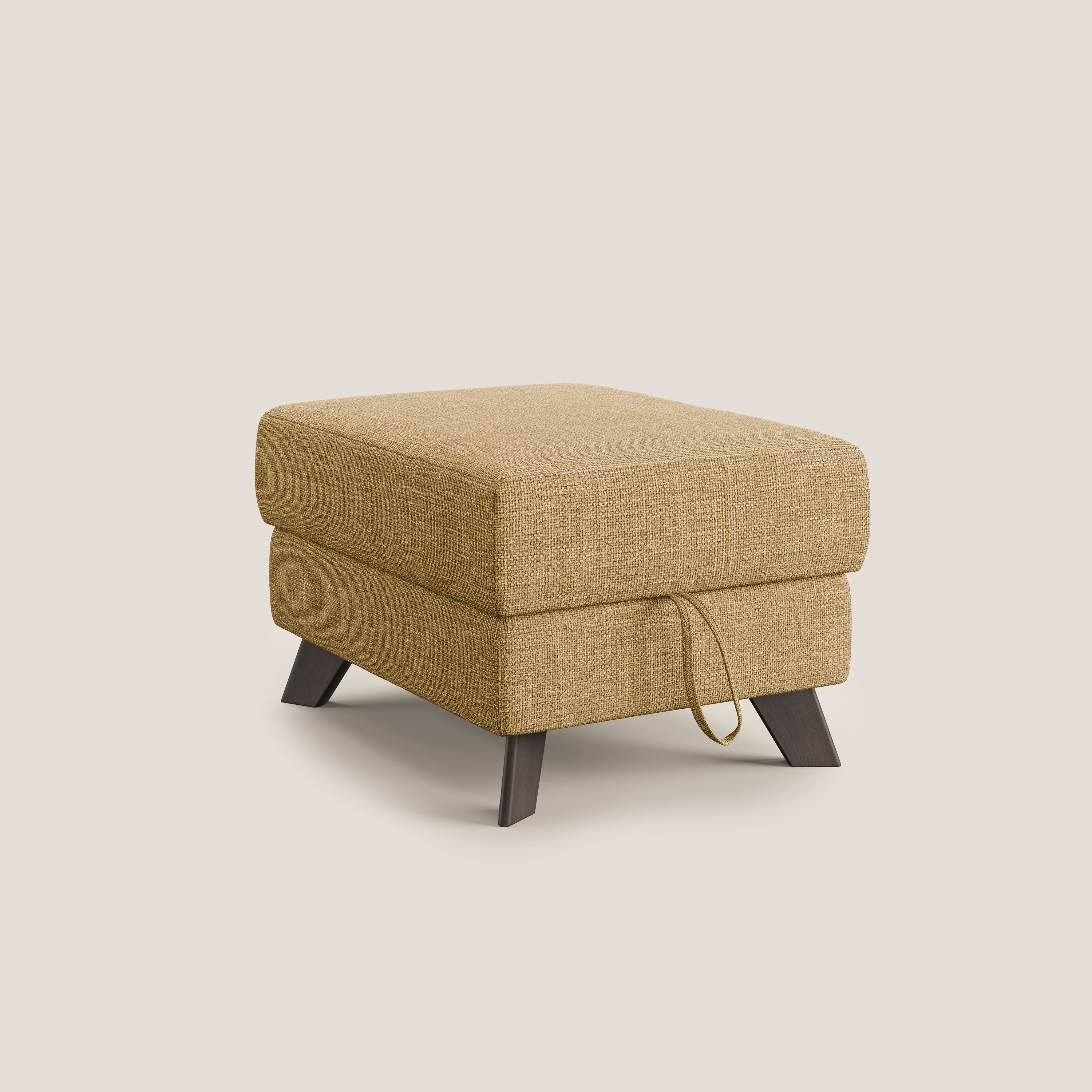 Moon Pouf coffre aux pieds hauts en tissu doux entrelacé soft-touch imperméable T06 jaune - Image 8