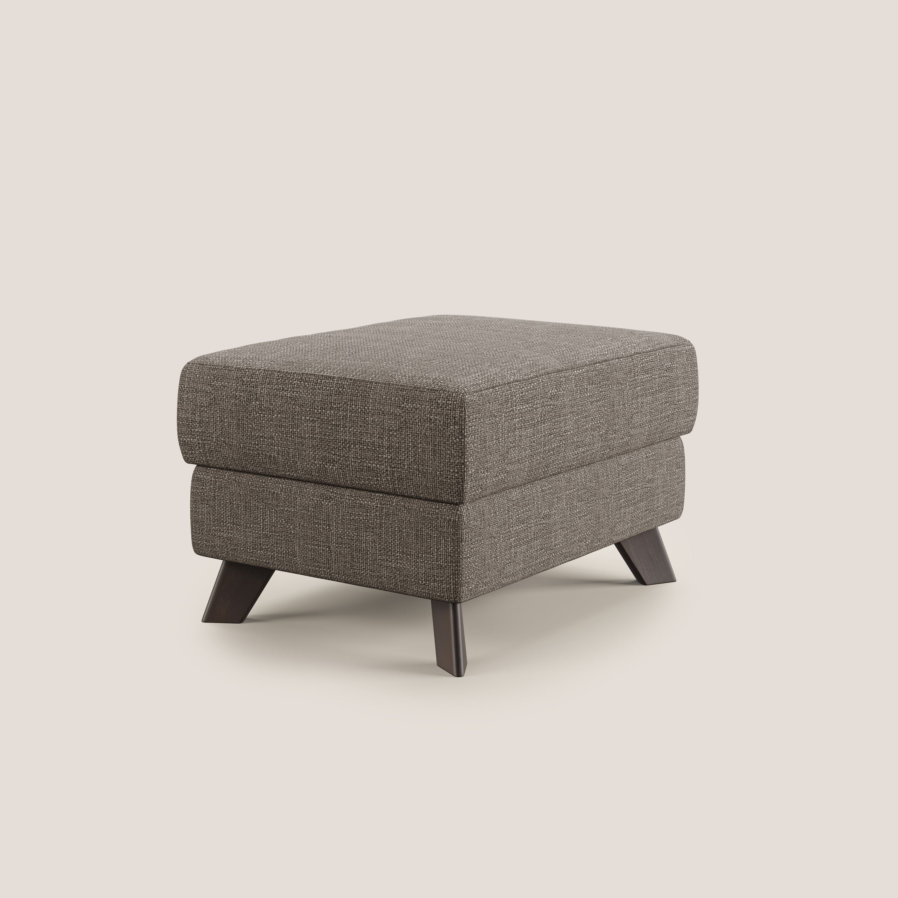 Moon Pouf coffre aux pieds hauts en tissu doux entrelacé soft-touch imperméable T06 marron - Image 3