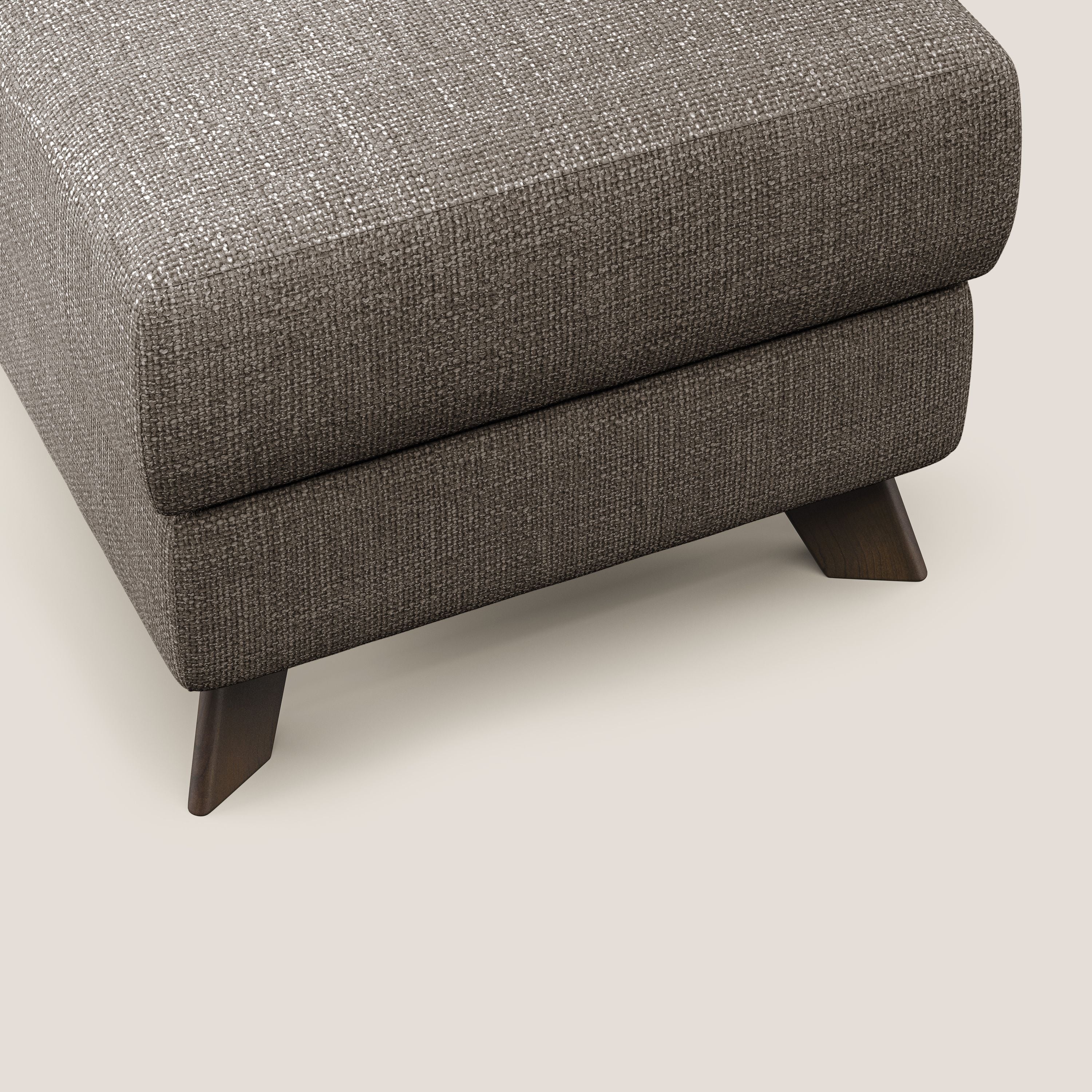 Moon Pouf coffre aux pieds hauts en tissu doux entrelacé soft-touch imperméable T06 marron - Image 5