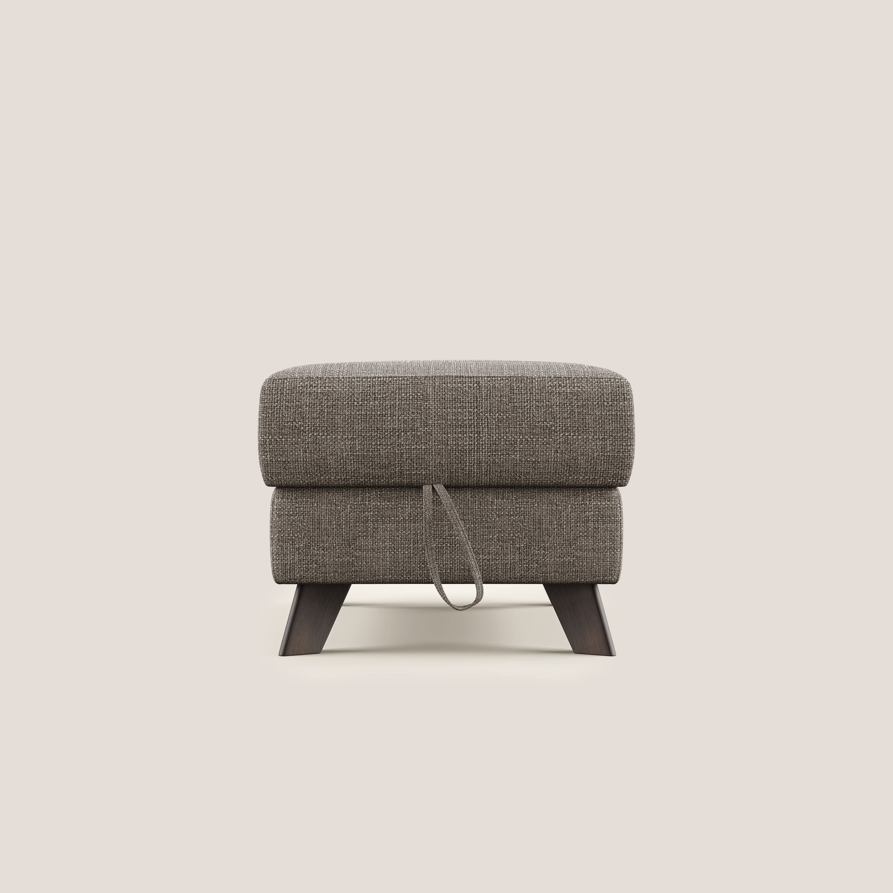 Moon Pouf coffre aux pieds hauts en tissu doux entrelacé soft-touch imperméable T06 marron - Image 7