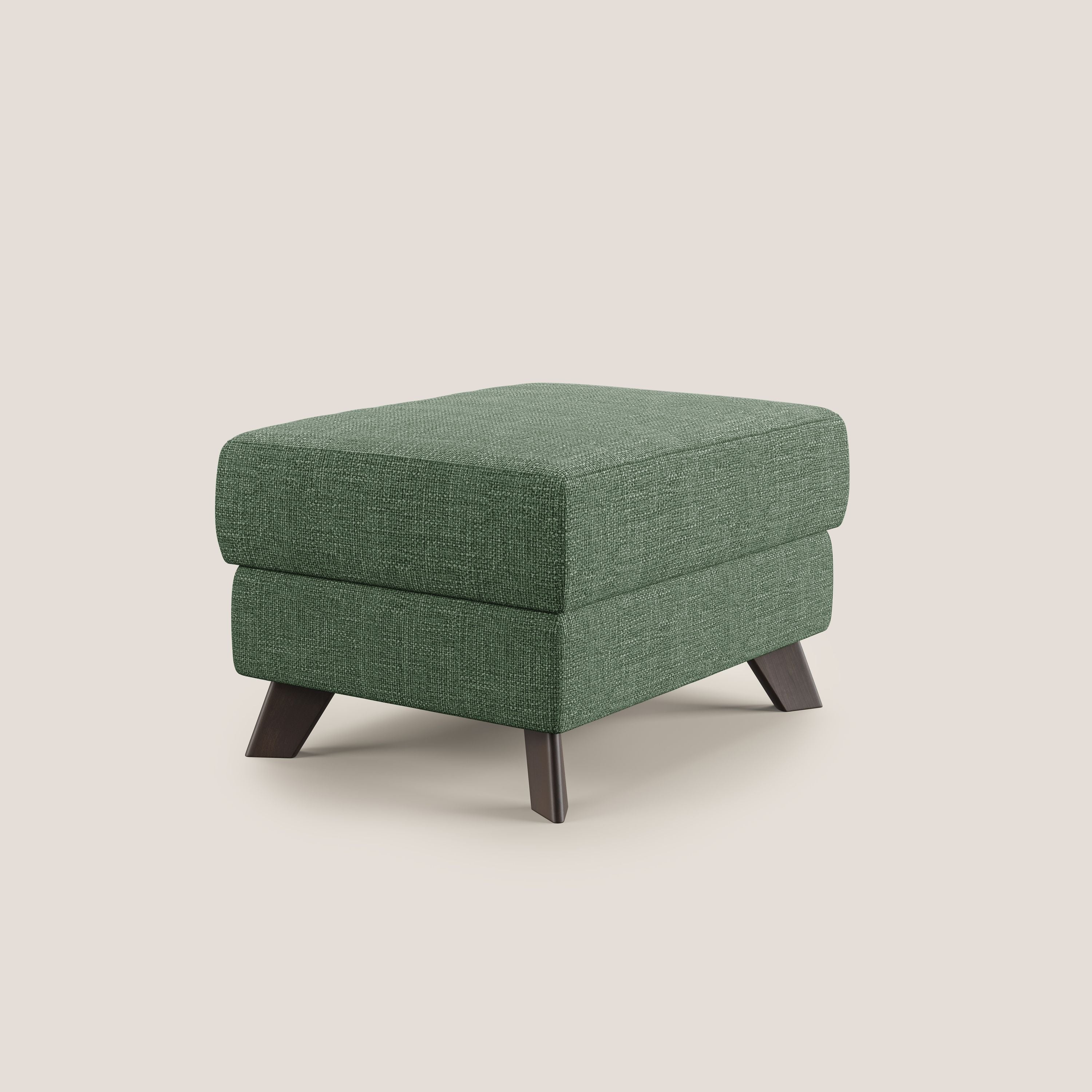 Moon Pouf coffre aux pieds hauts en tissu doux entrelacé soft-touch imperméable T06 vert - Image 3