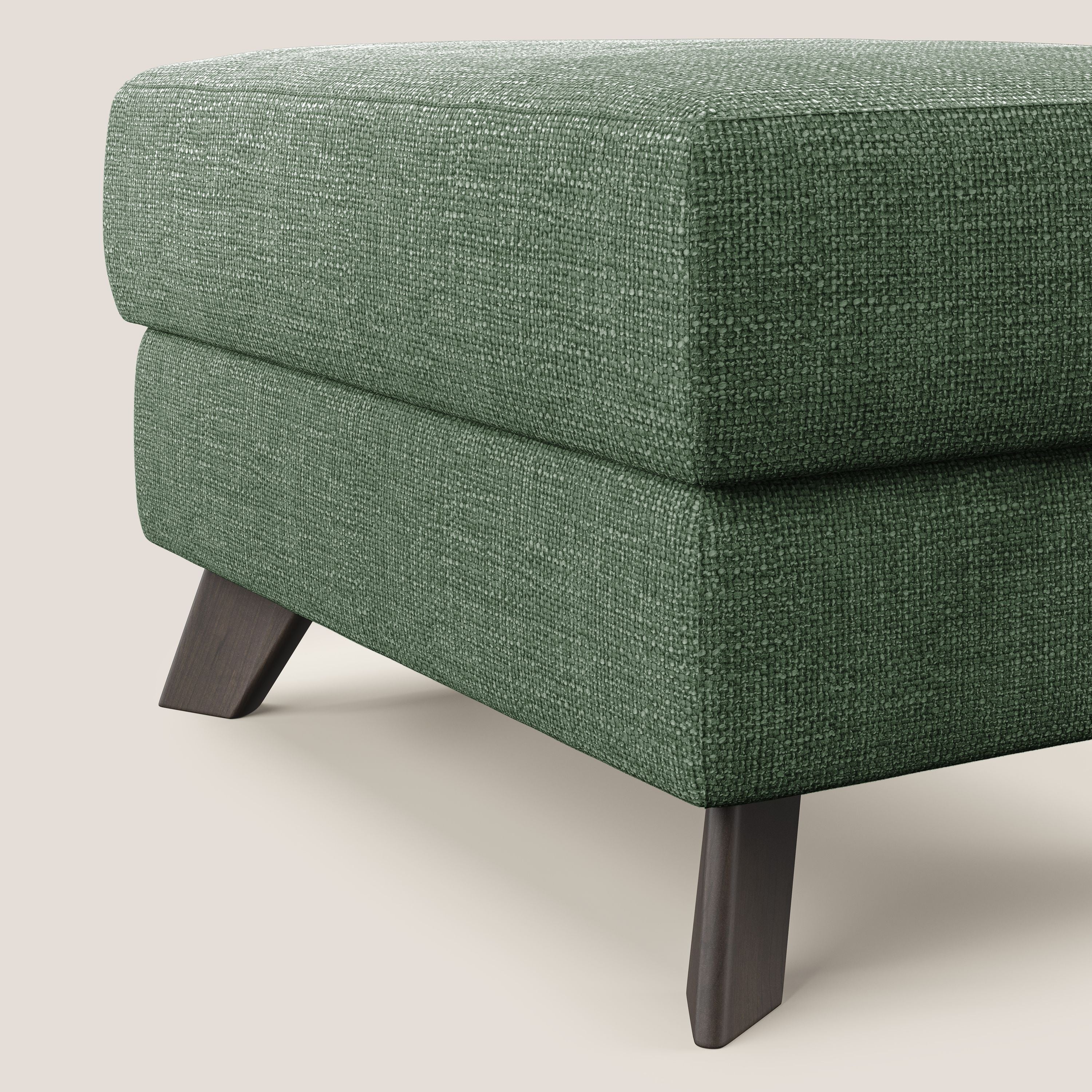 Moon Pouf coffre aux pieds hauts en tissu doux entrelacé soft-touch imperméable T06 vert - Image 4