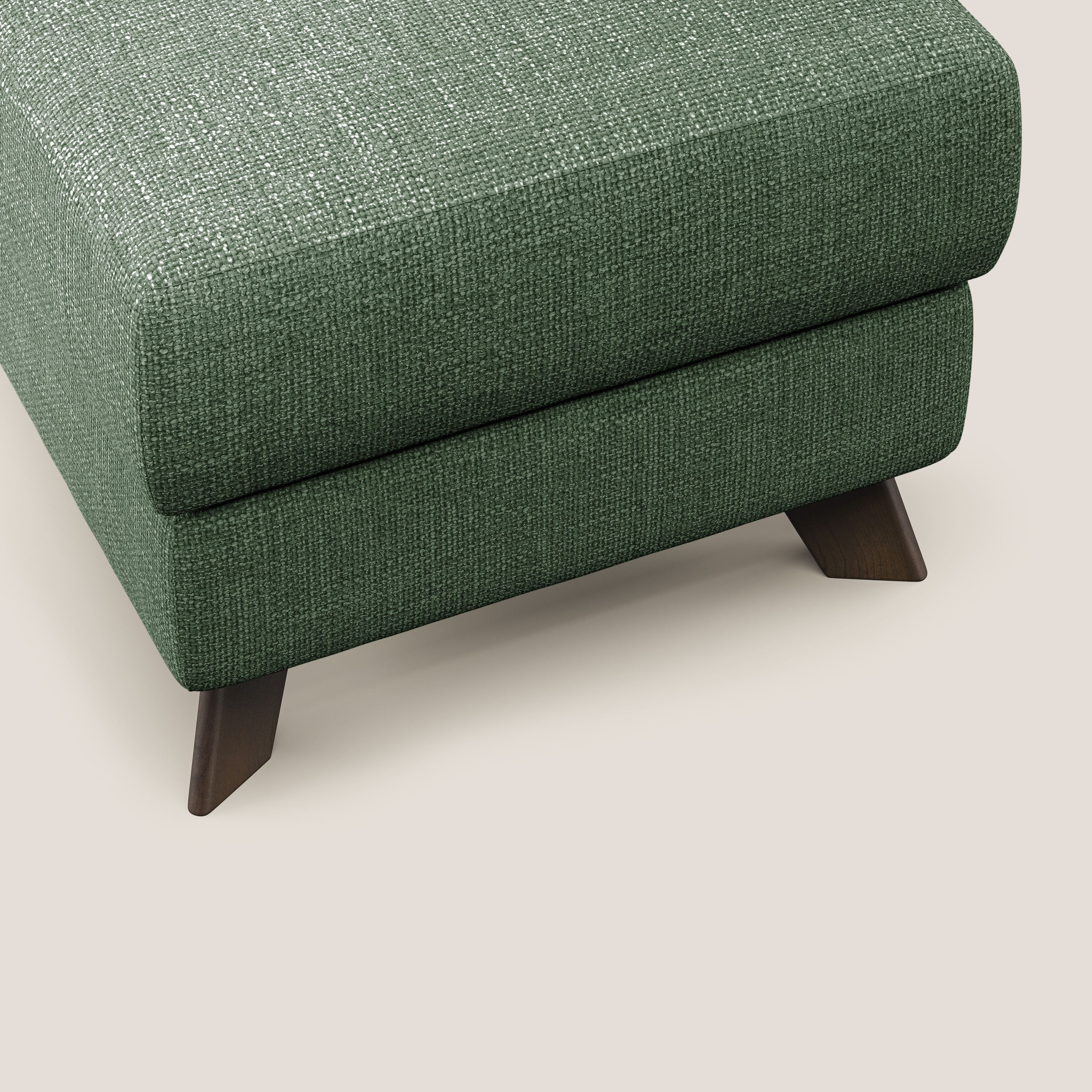 Moon Pouf coffre aux pieds hauts en tissu doux entrelacé soft-touch imperméable T06 vert - Image 5