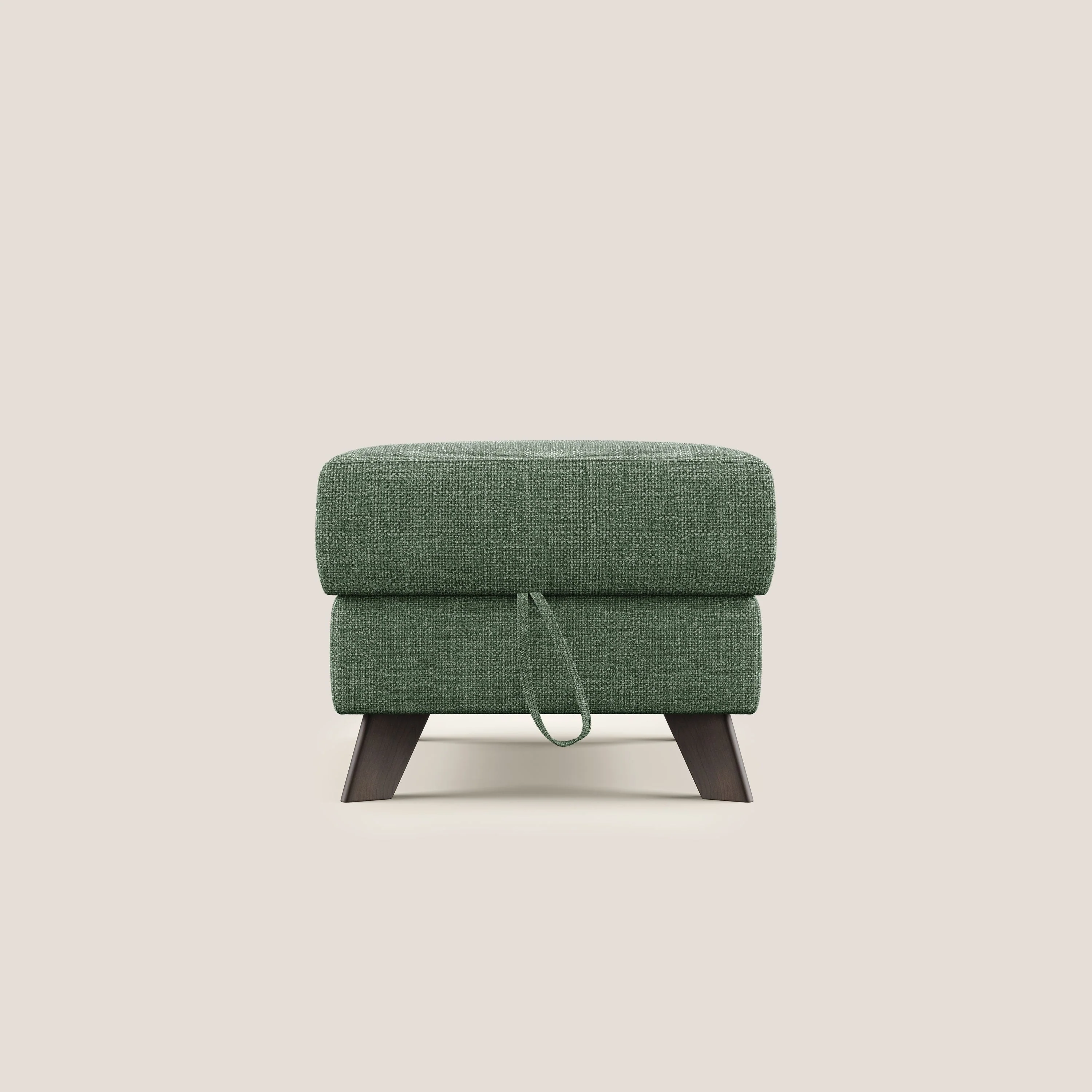 Moon Pouf coffre aux pieds hauts en tissu doux entrelacé soft-touch imperméable T06 vert - Image 7