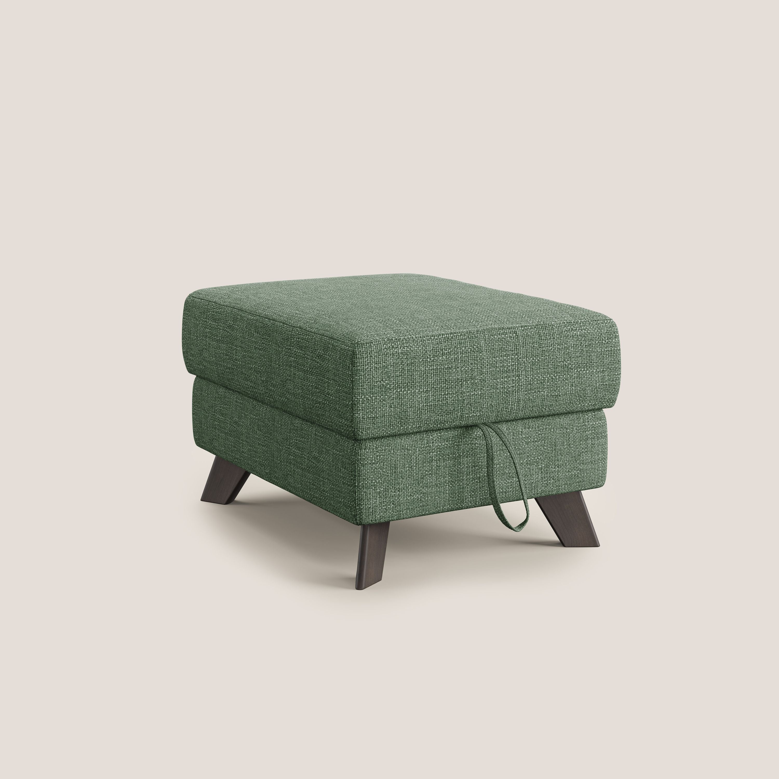 Moon Pouf coffre aux pieds hauts en tissu doux entrelacé soft-touch imperméable T06 vert - Image 8