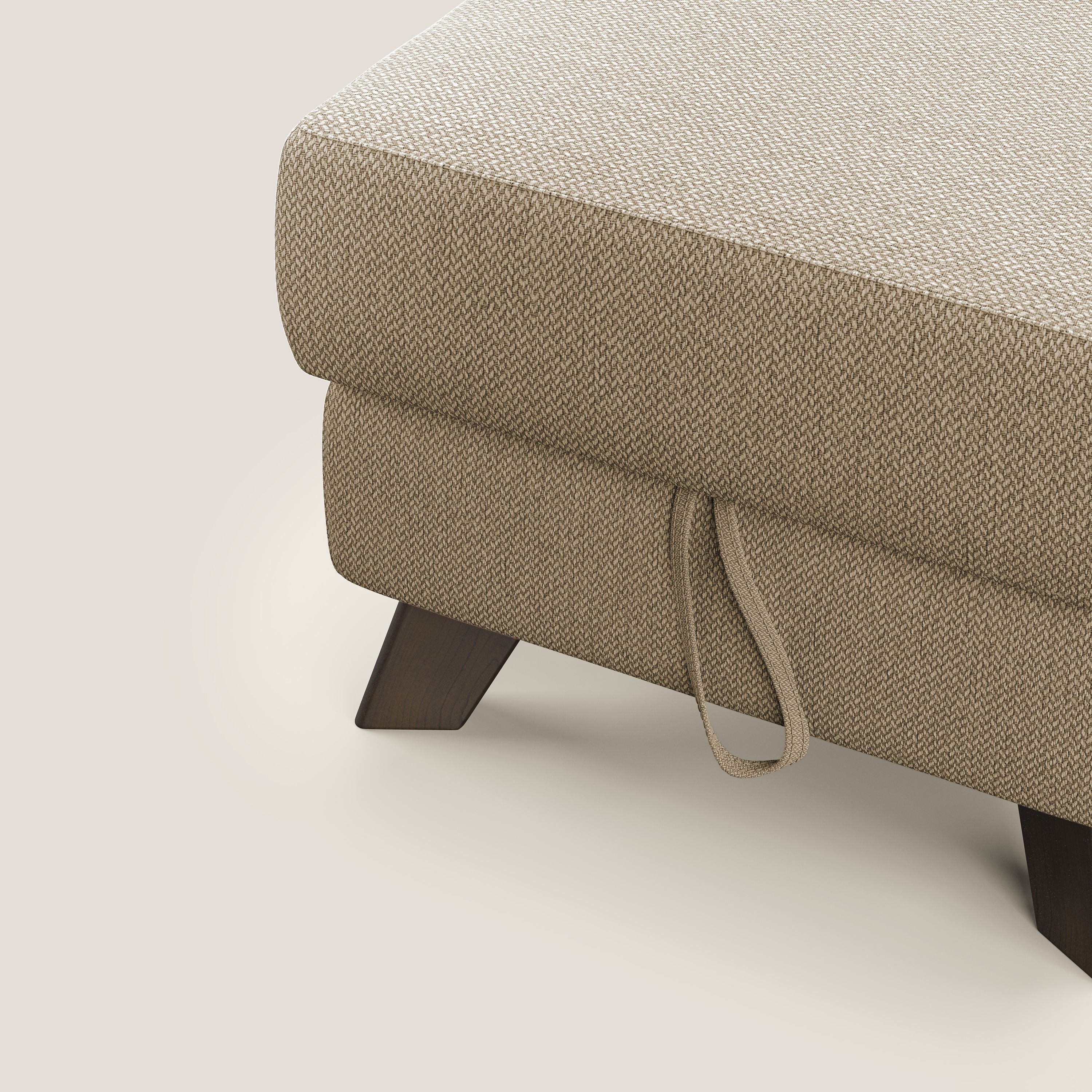 Moon Pouf coffre aux pieds hauts en tissu détachable avec l'eau T05 beige - Image 6