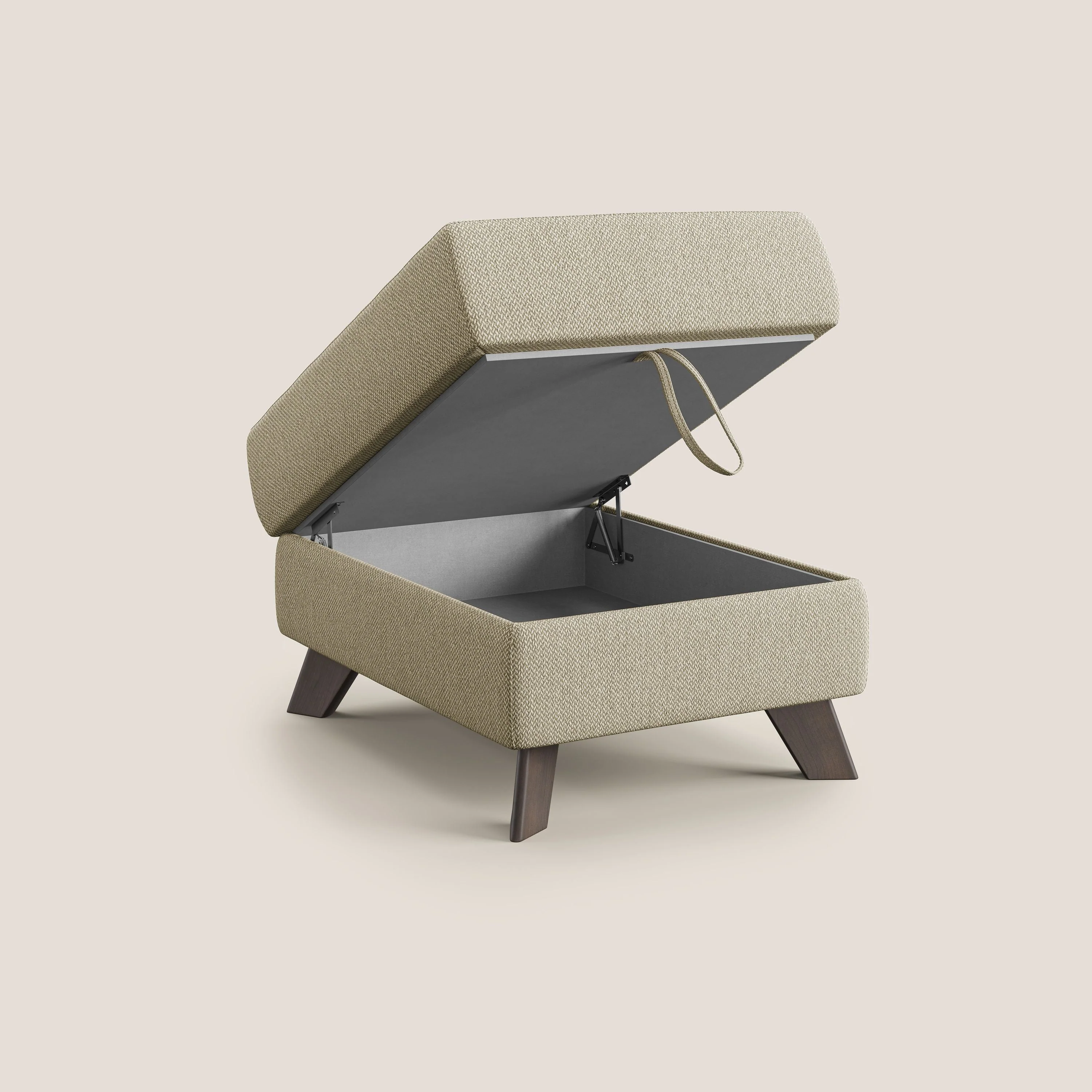 Moon Pouf coffre aux pieds hauts en tissu détachable avec l'eau T05 chameau - Image 2