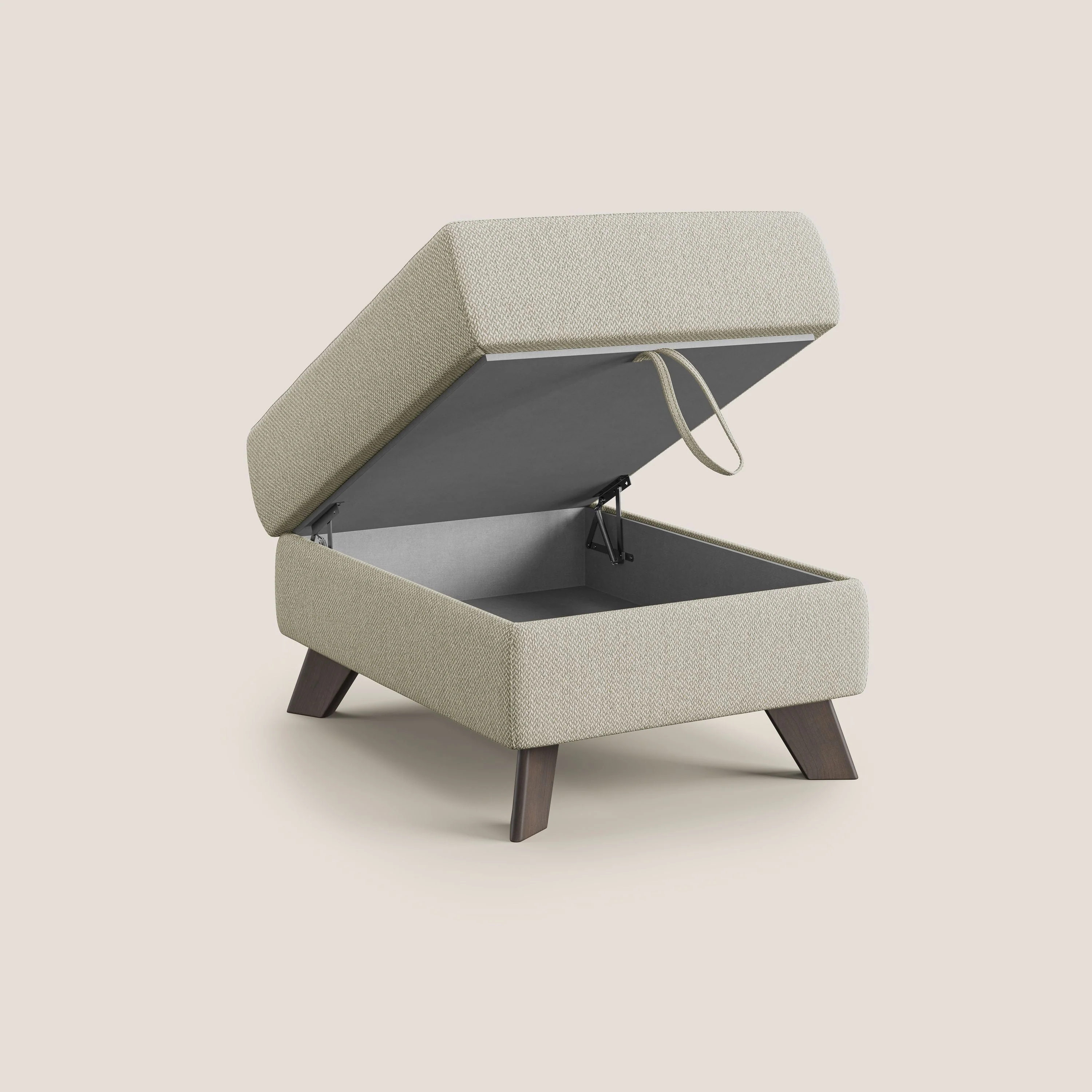 Moon Pouf coffre aux pieds hauts en tissu détachable avec l'eau T05 crème - Image 2