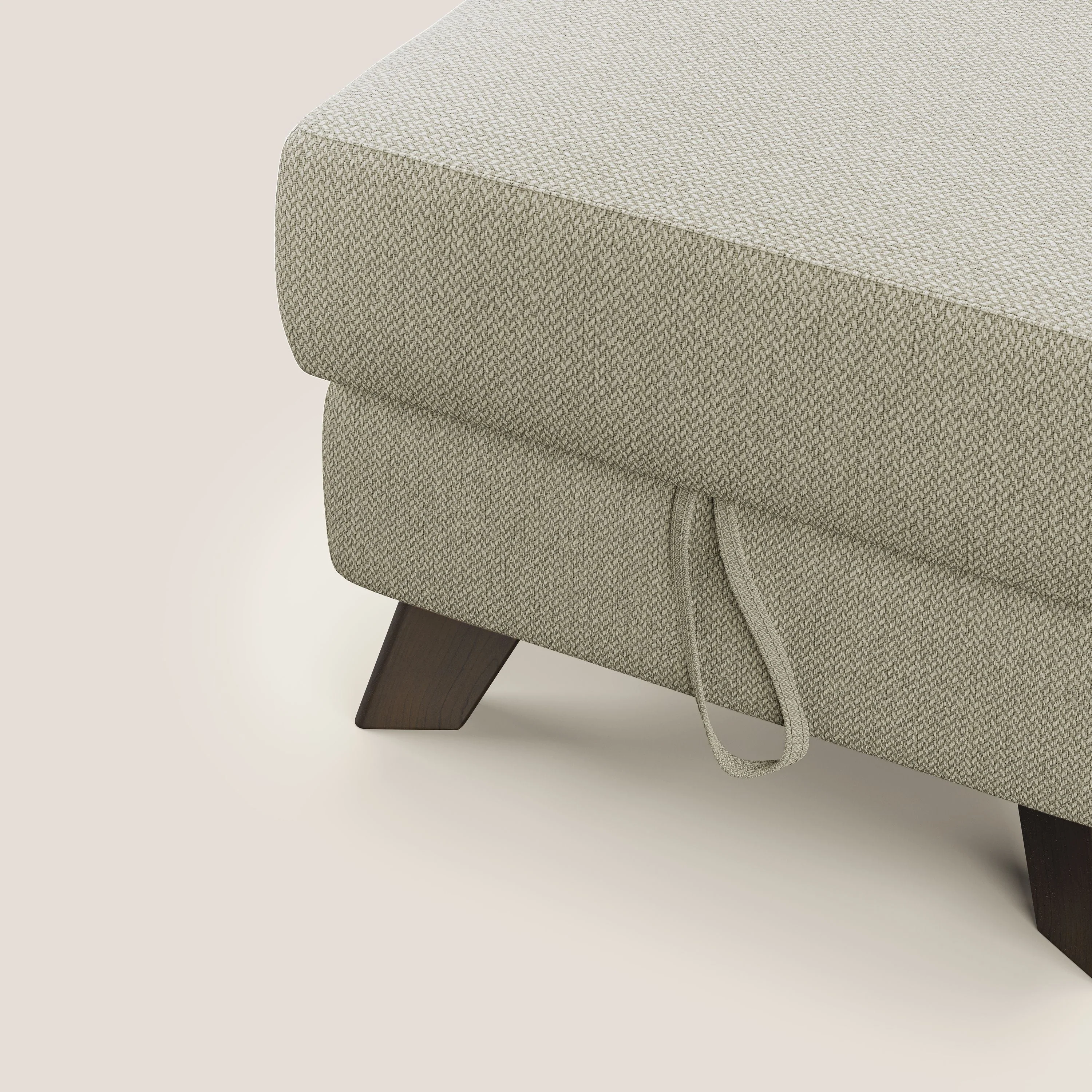 Moon Pouf coffre aux pieds hauts en tissu détachable avec l'eau T05 crème - Image 6