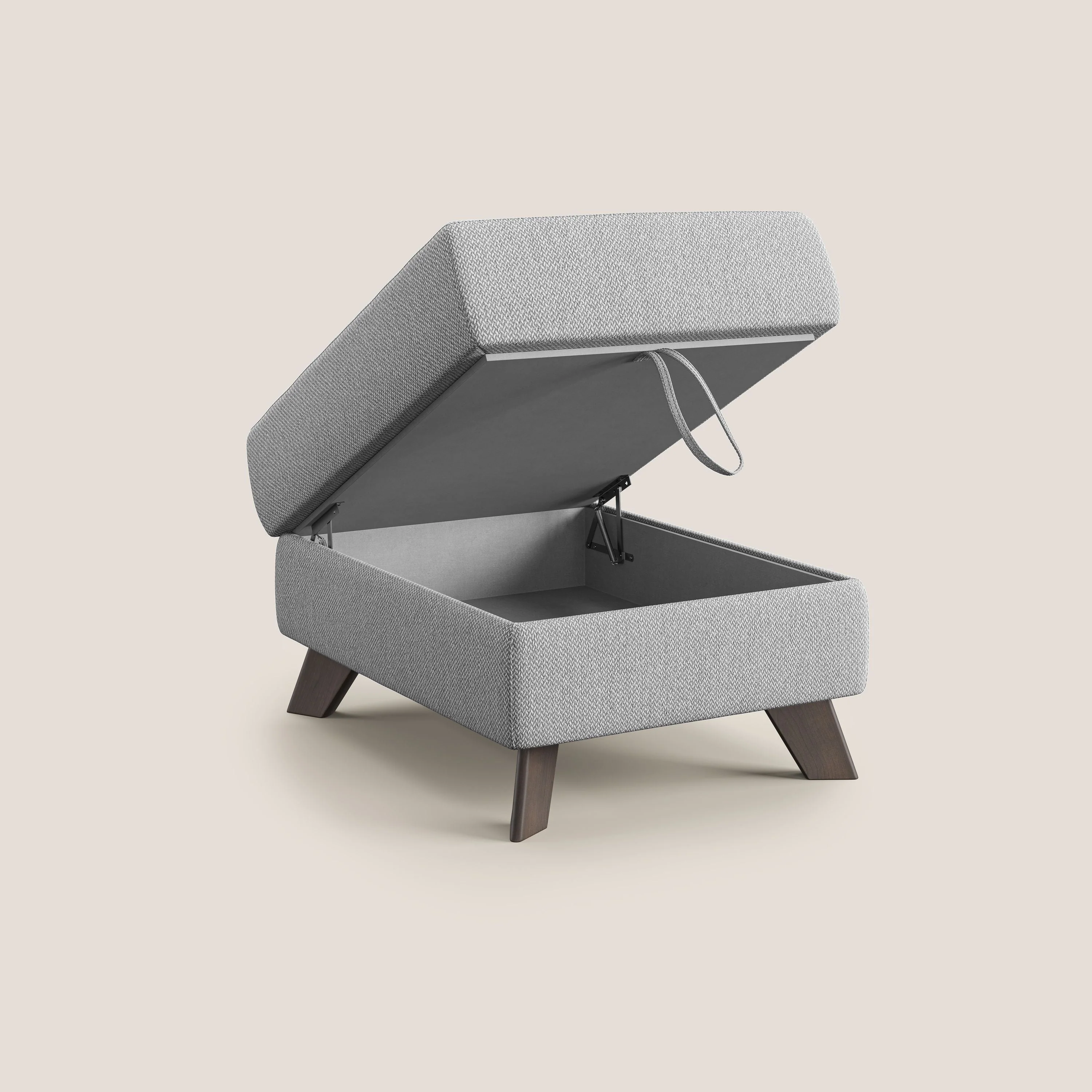 Moon Pouf coffre aux pieds hauts en tissu détachable avec l'eau T05 gris - Image 2