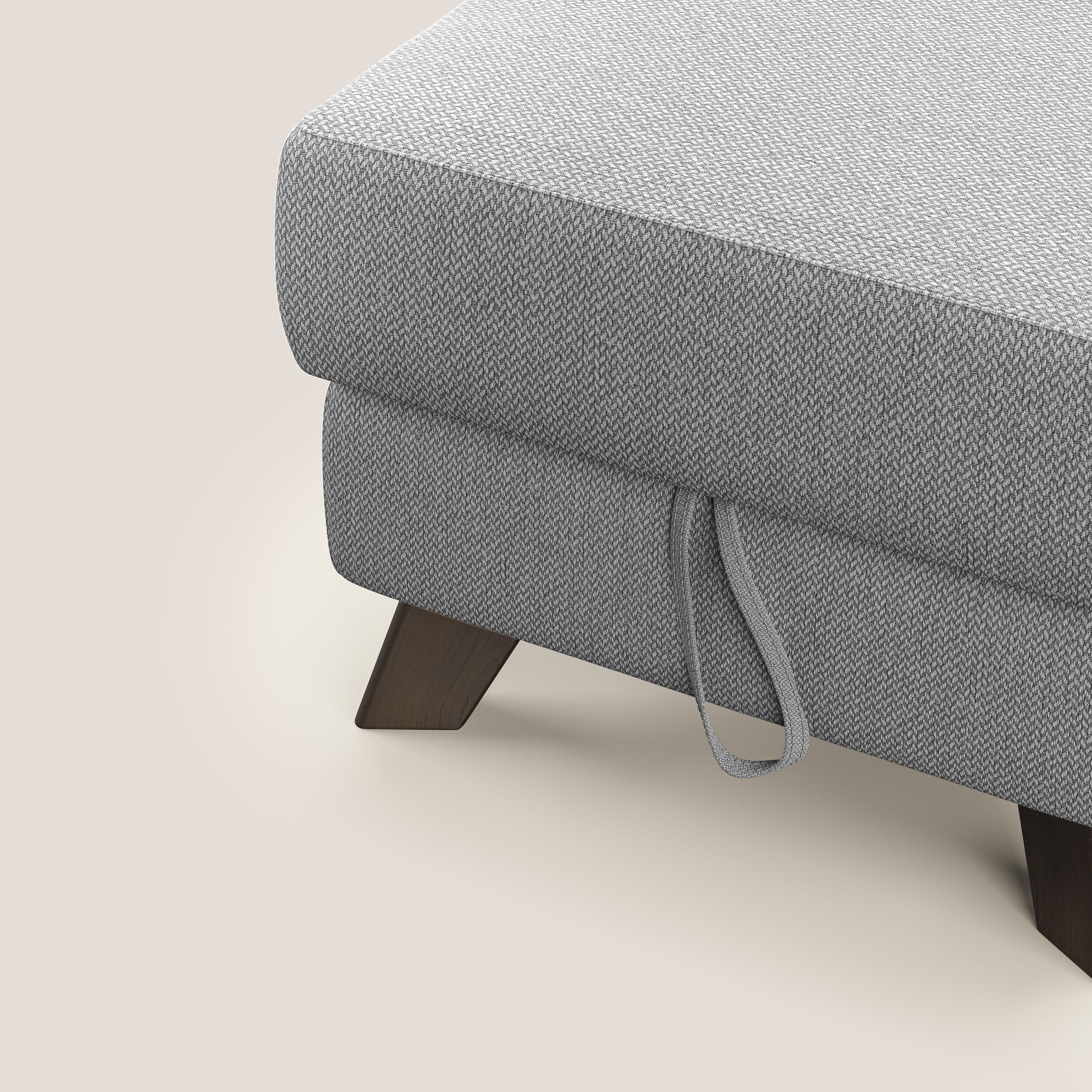 Moon Pouf coffre aux pieds hauts en tissu détachable avec l'eau T05 gris - Image 6