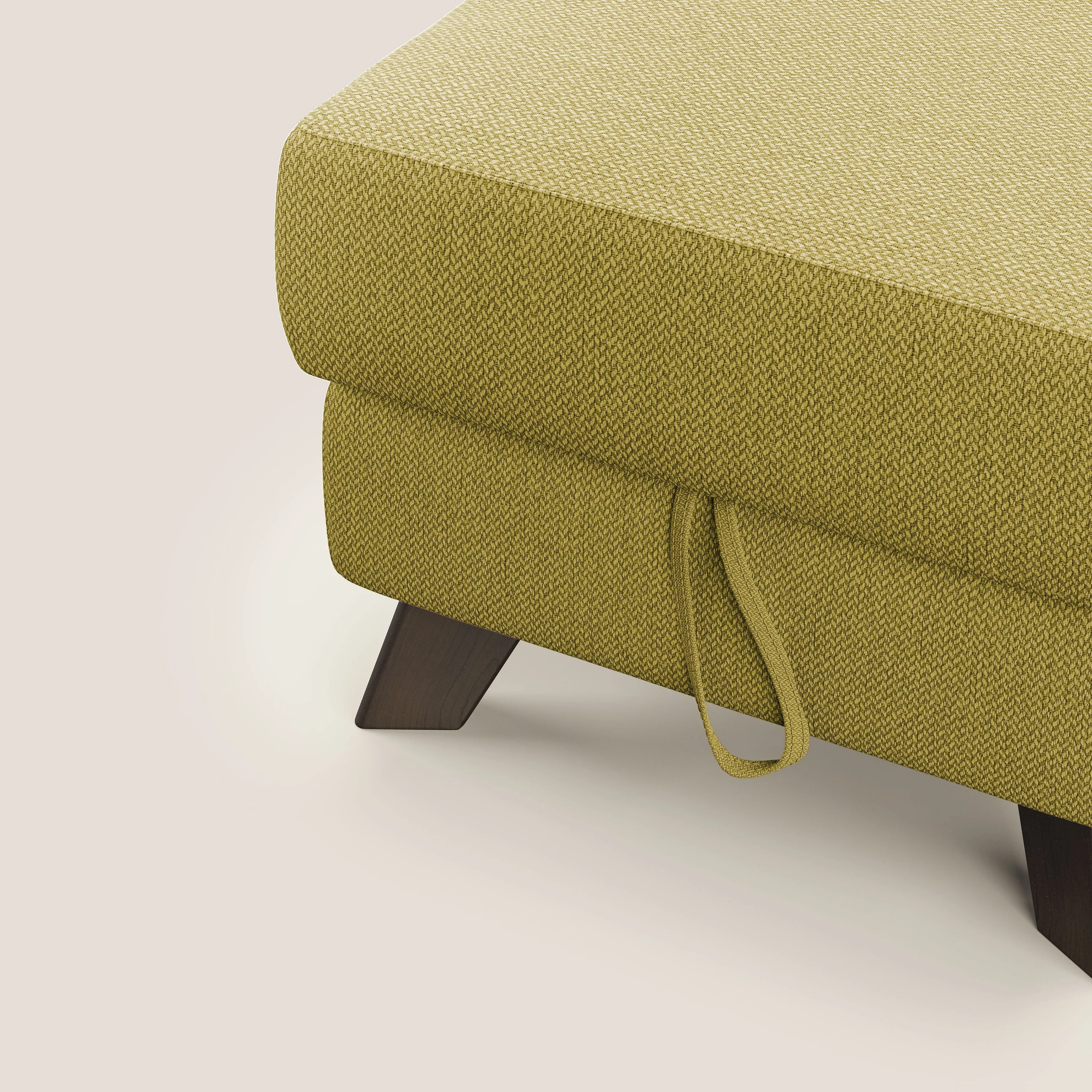 Moon Pouf coffre aux pieds hauts en tissu détachable avec l'eau T05 jaune - Image 6