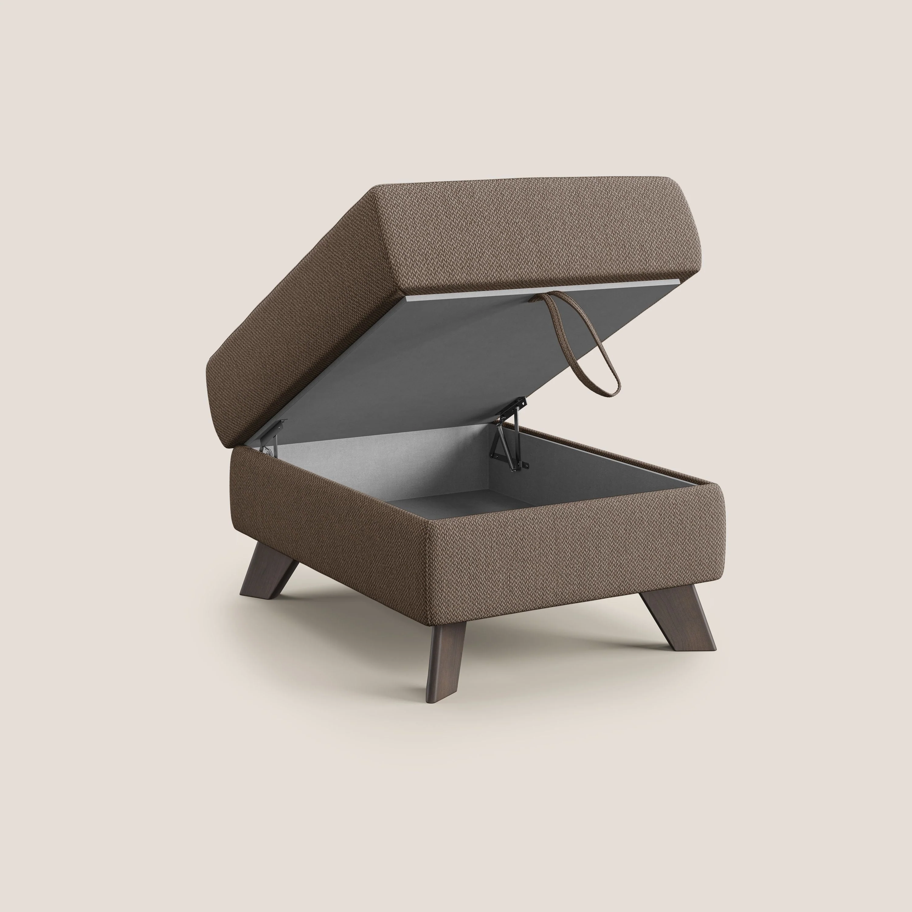 Moon Pouf coffre aux pieds hauts en tissu détachable avec l'eau T05 marron - Image 2