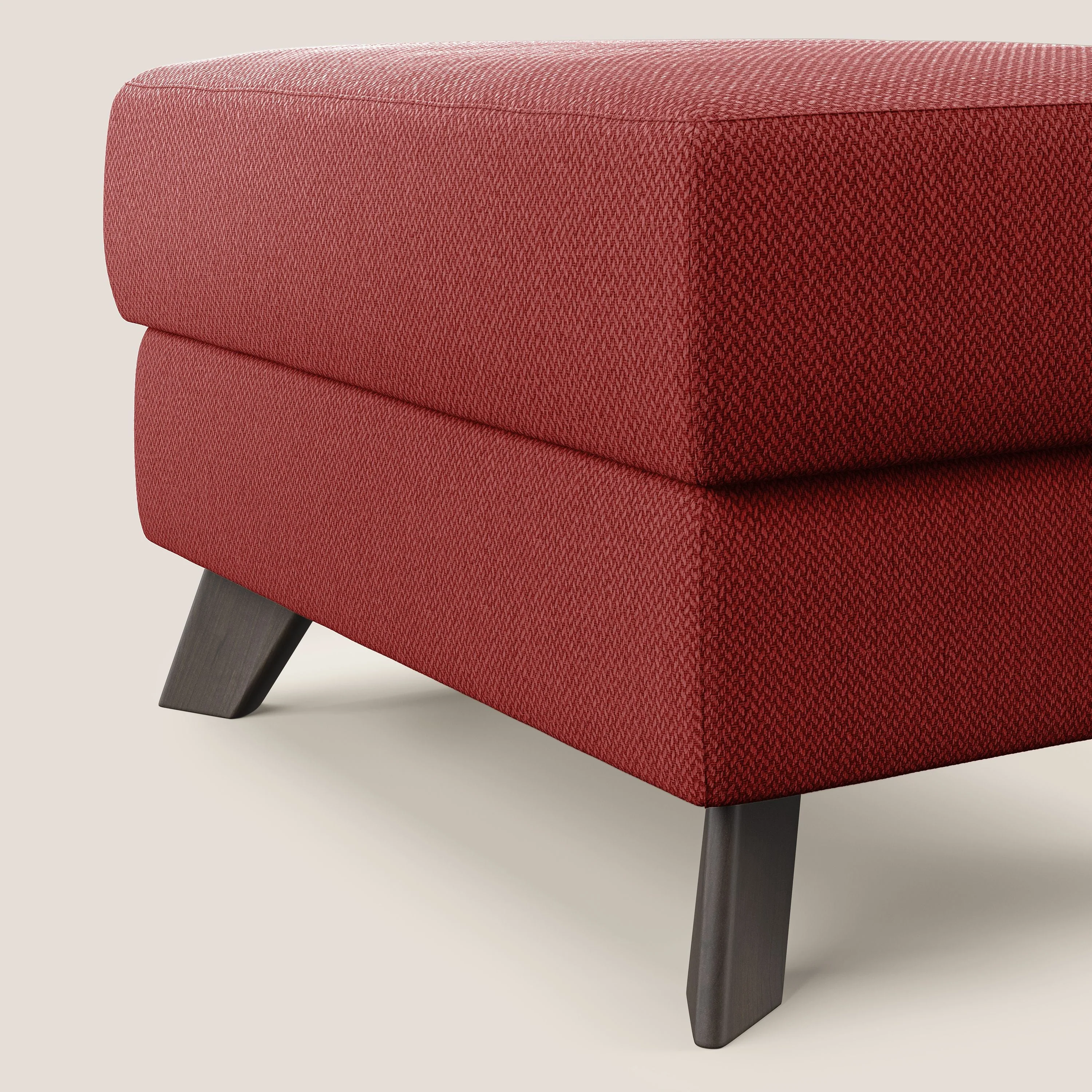 Moon Pouf coffre aux pieds hauts en tissu détachable avec l'eau T05 rouge - Image 4