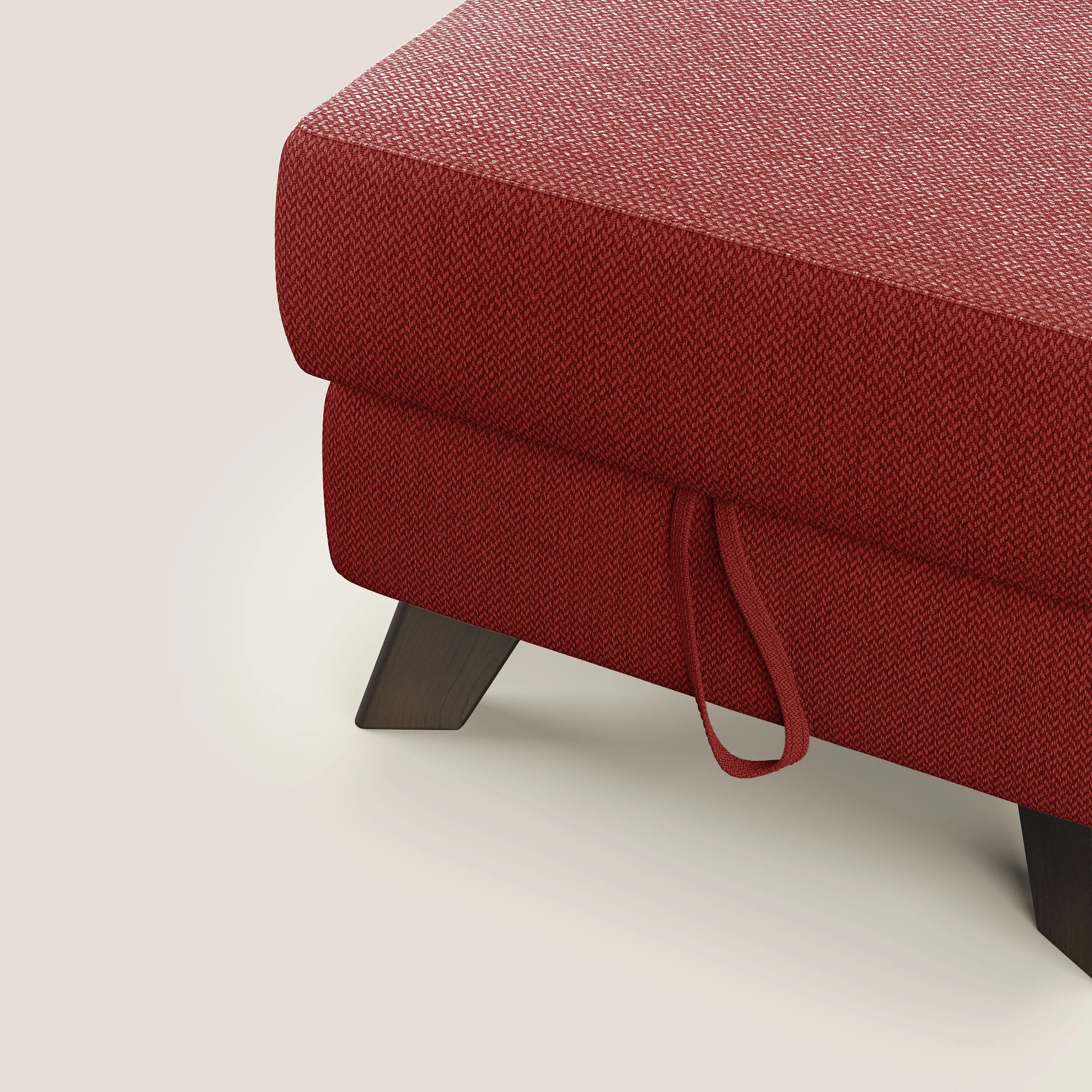 Moon Pouf coffre aux pieds hauts en tissu détachable avec l'eau T05 rouge - Image 6