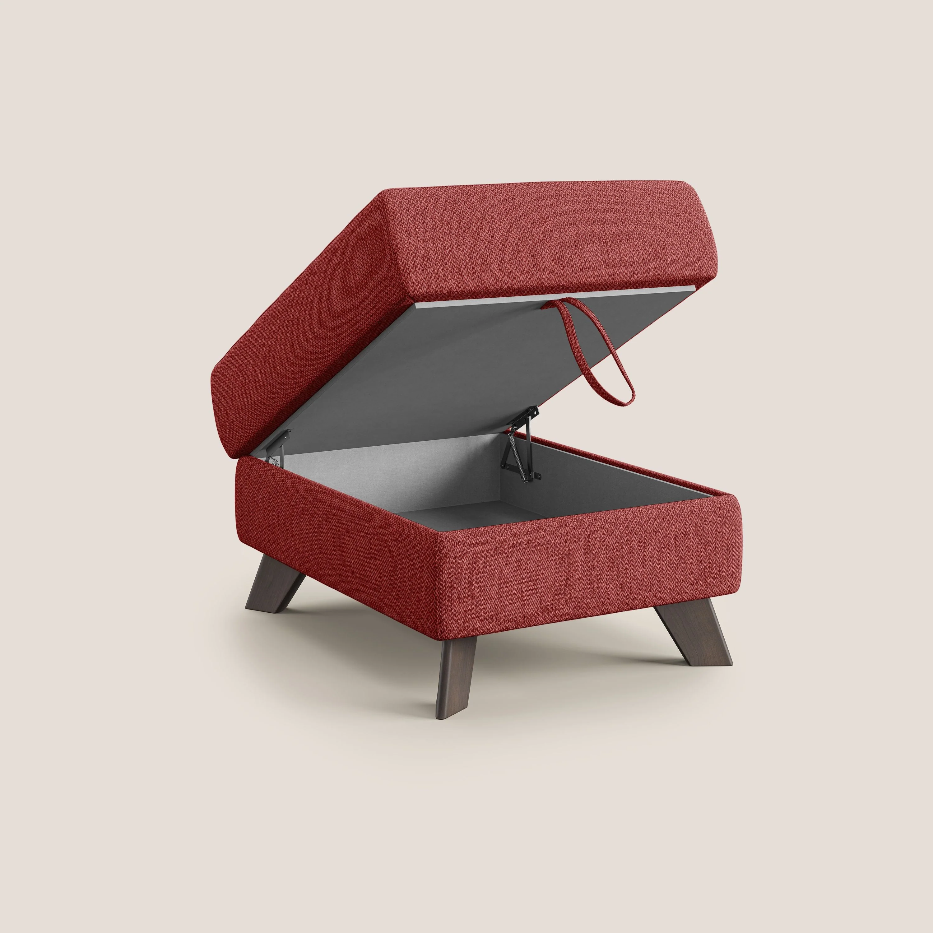 Moon Pouf coffre aux pieds hauts en tissu détachable avec l'eau T05 rouge - Image 7