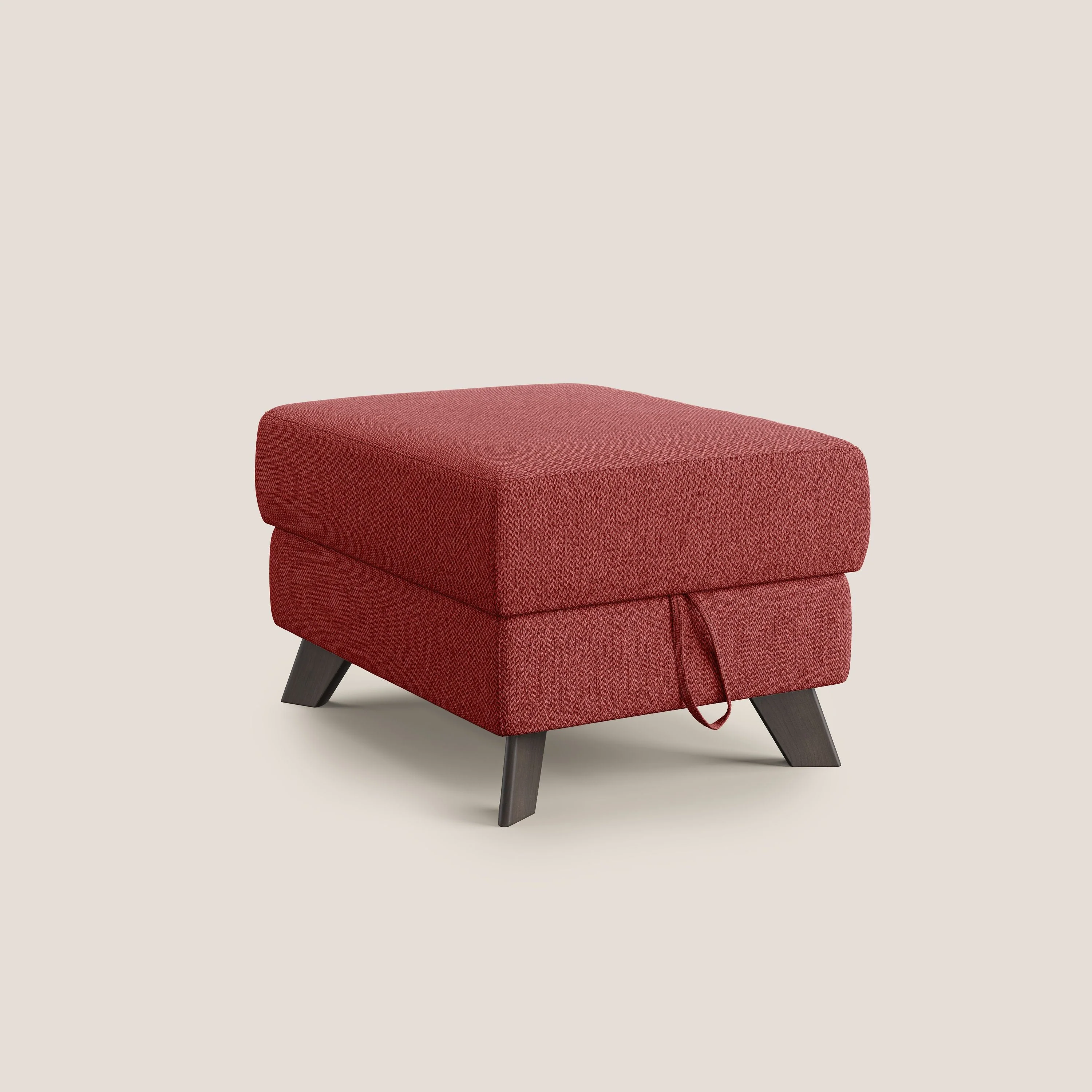 Moon Pouf coffre aux pieds hauts en tissu détachable avec l'eau T05 rouge - Image 9
