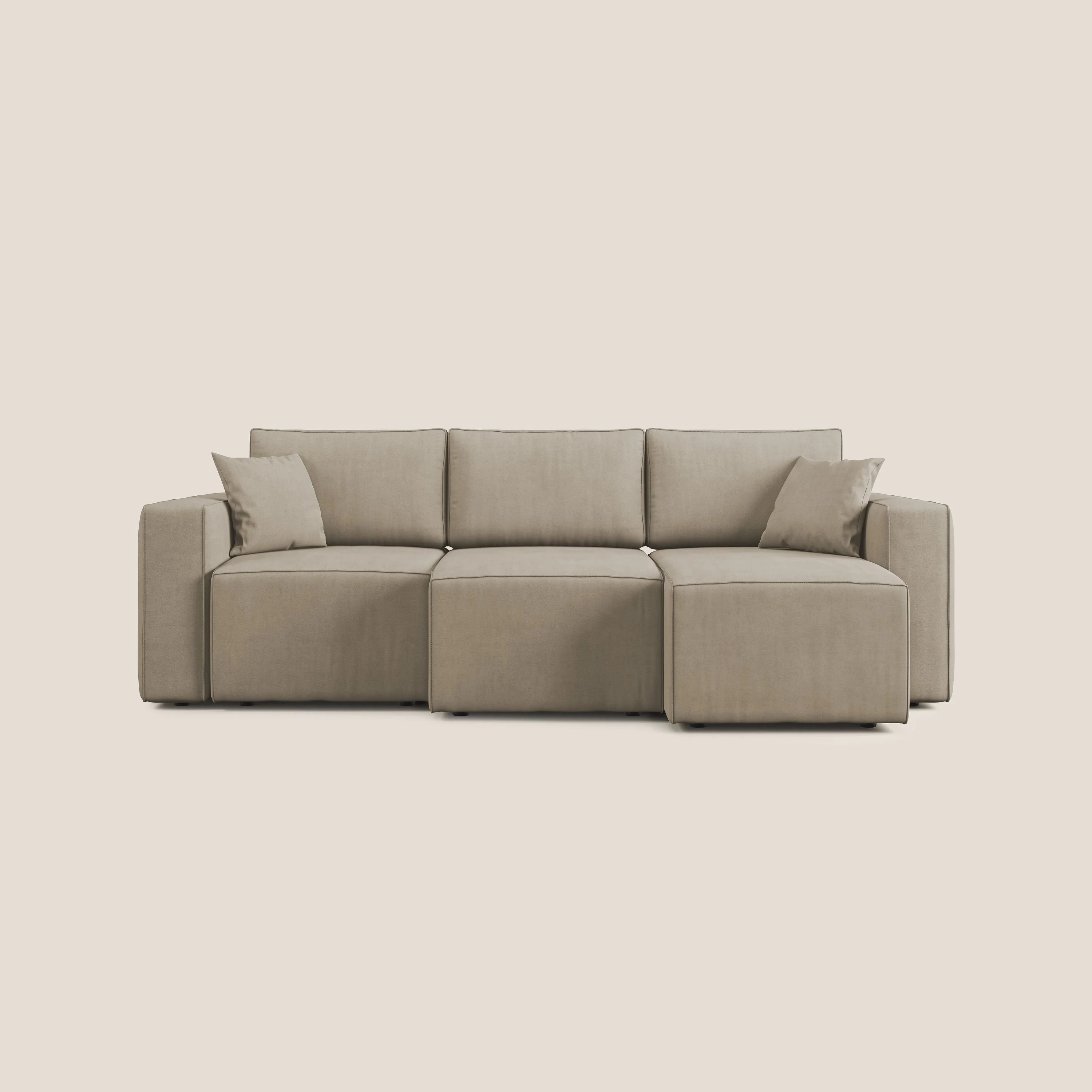 Morfeo Canapé avec 3 assises extractibles en tissu doux imperméable T02 beige - Image 10