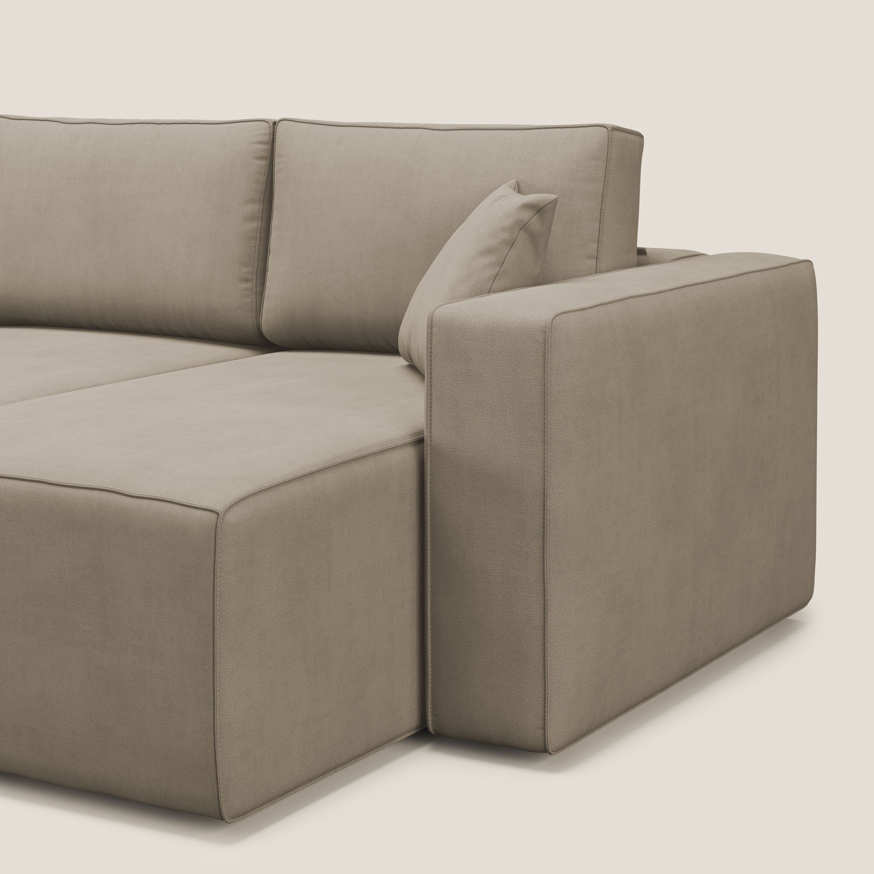 Morfeo Canapé avec 3 assises extractibles en tissu doux imperméable T02 beige - Image 11