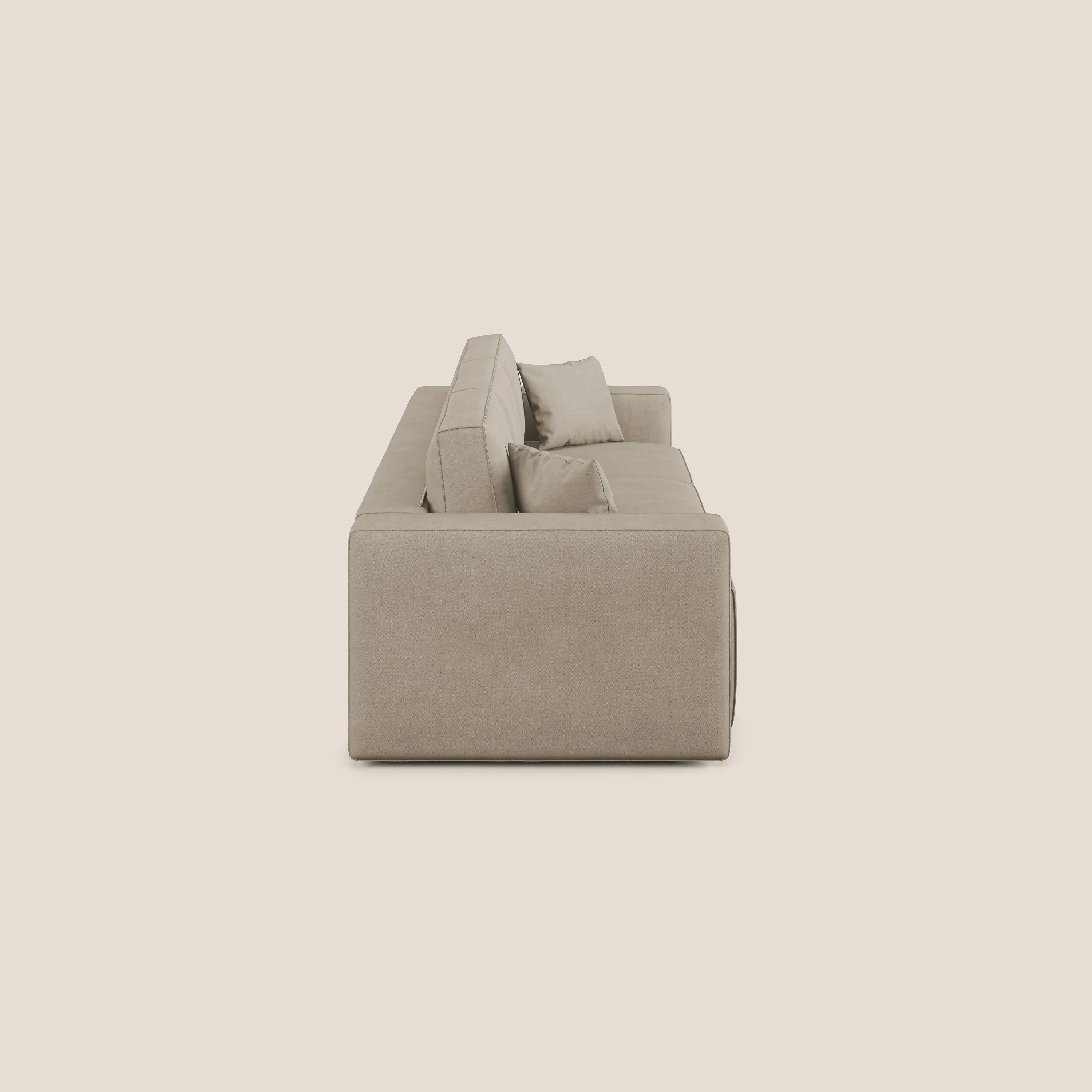 Morfeo Canapé avec 3 assises extractibles en tissu doux imperméable T02 beige - Image 4
