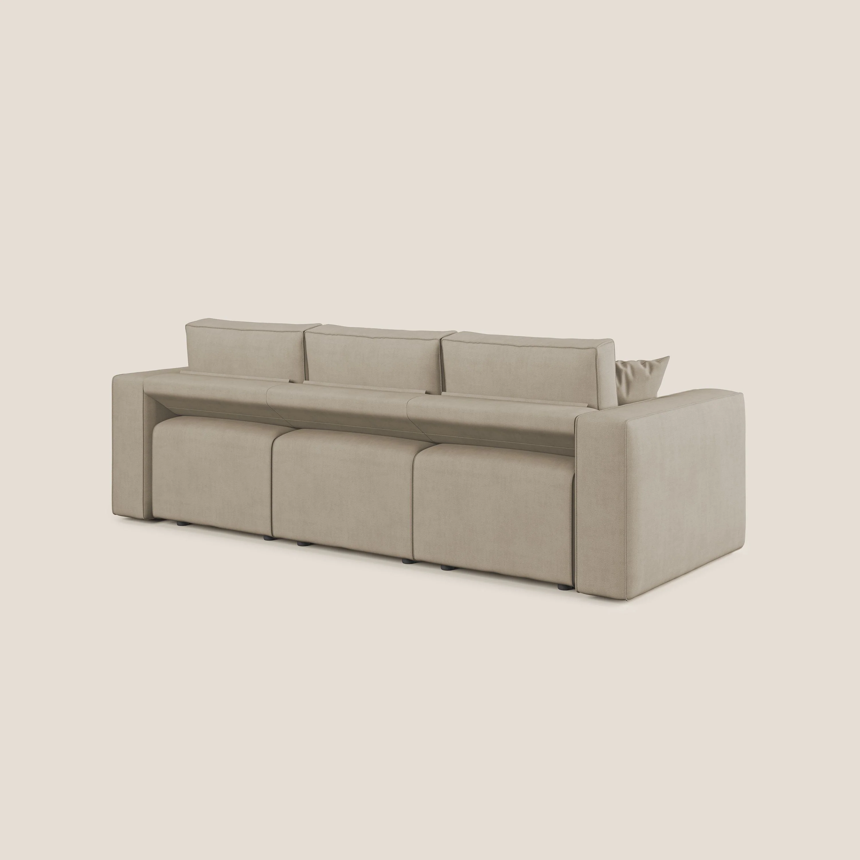Morfeo Canapé avec 3 assises extractibles en tissu doux imperméable T02 beige - Image 5