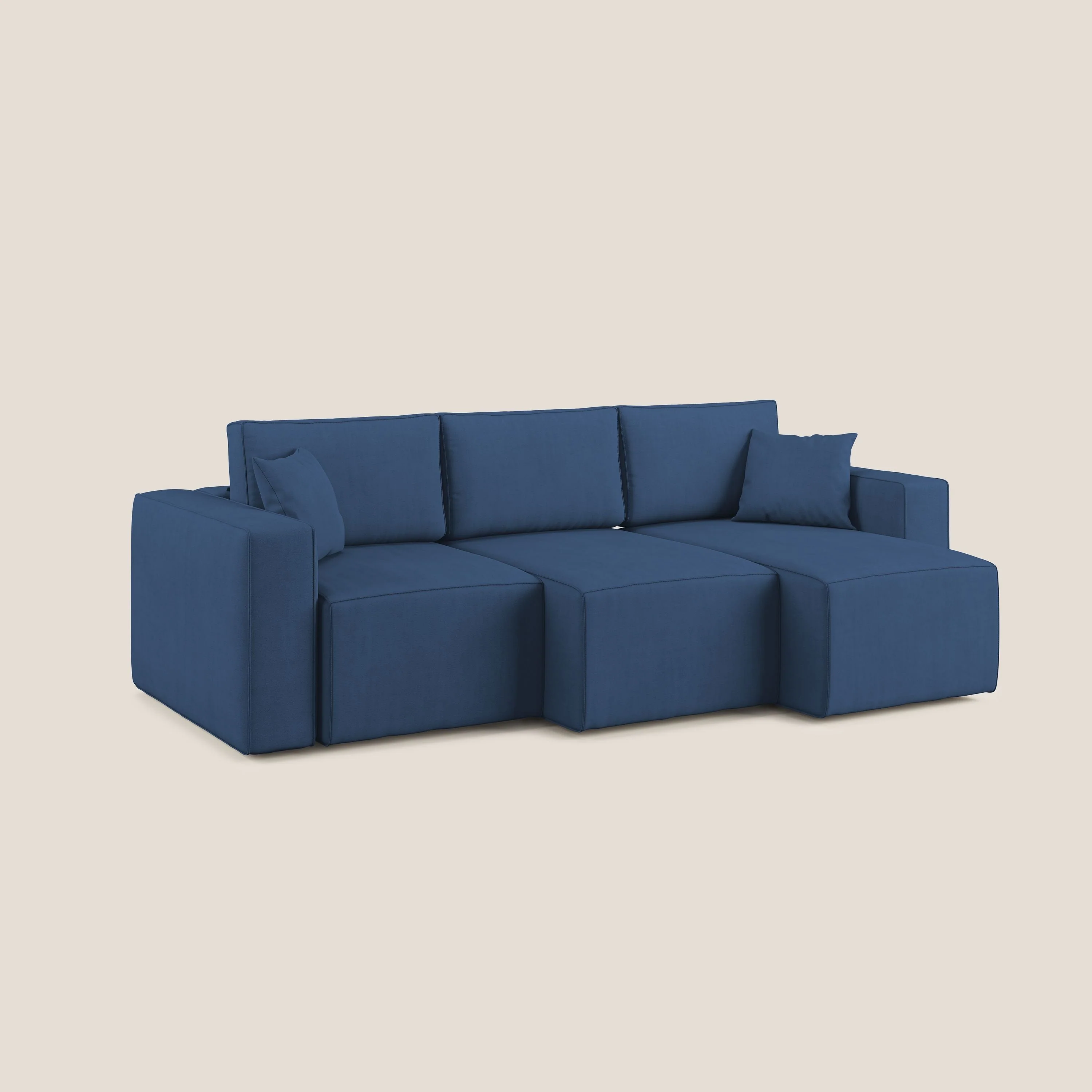 Morfeo Canapé avec 3 assises extractibles en tissu doux imperméable T02 bleu - Image 2