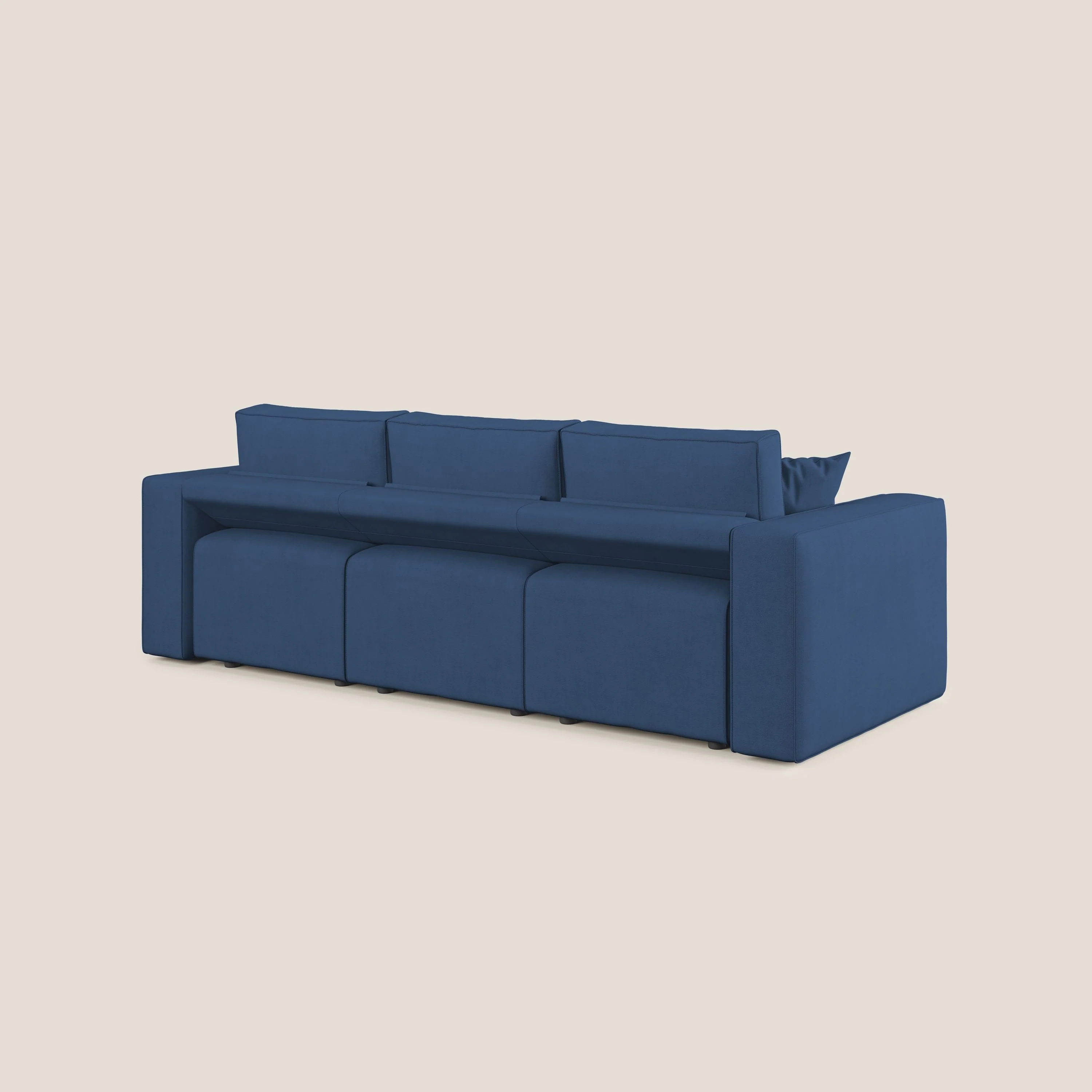 Morfeo Canapé avec 3 assises extractibles en tissu doux imperméable T02 bleu - Image 5