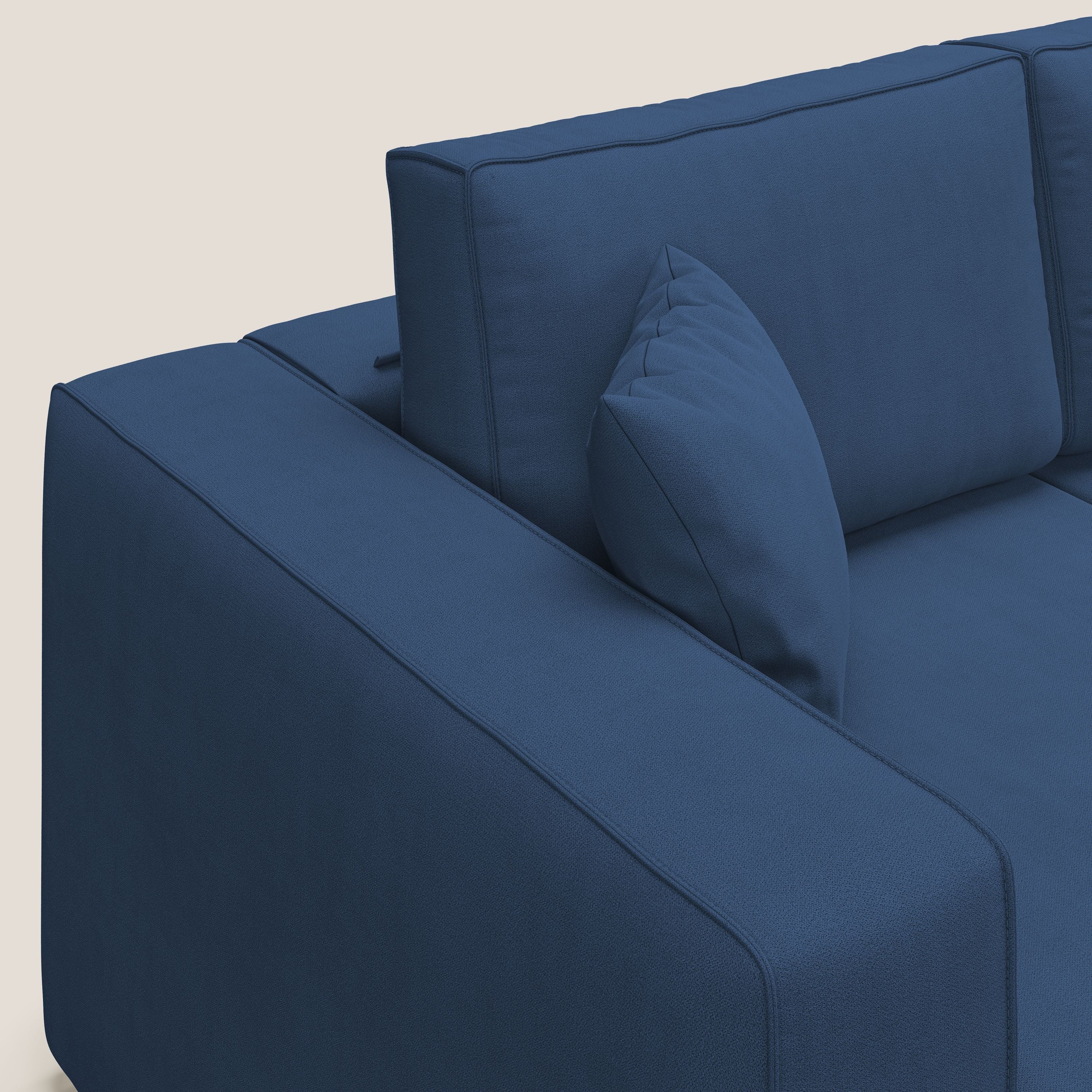 Morfeo Canapé avec 3 assises extractibles en tissu doux imperméable T02 bleu - Image 6