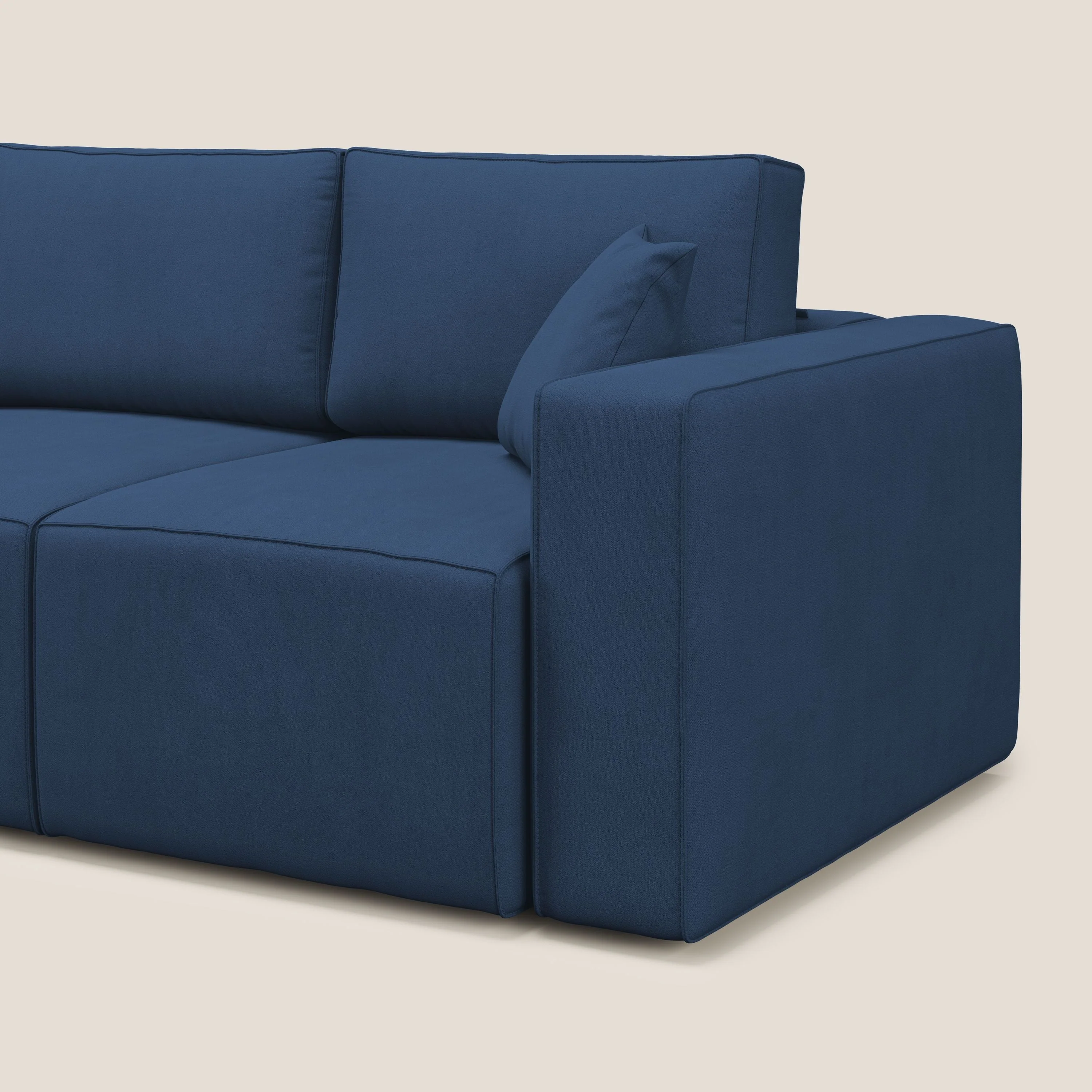 Morfeo Canapé avec 3 assises extractibles en tissu doux imperméable T02 bleu - Image 8