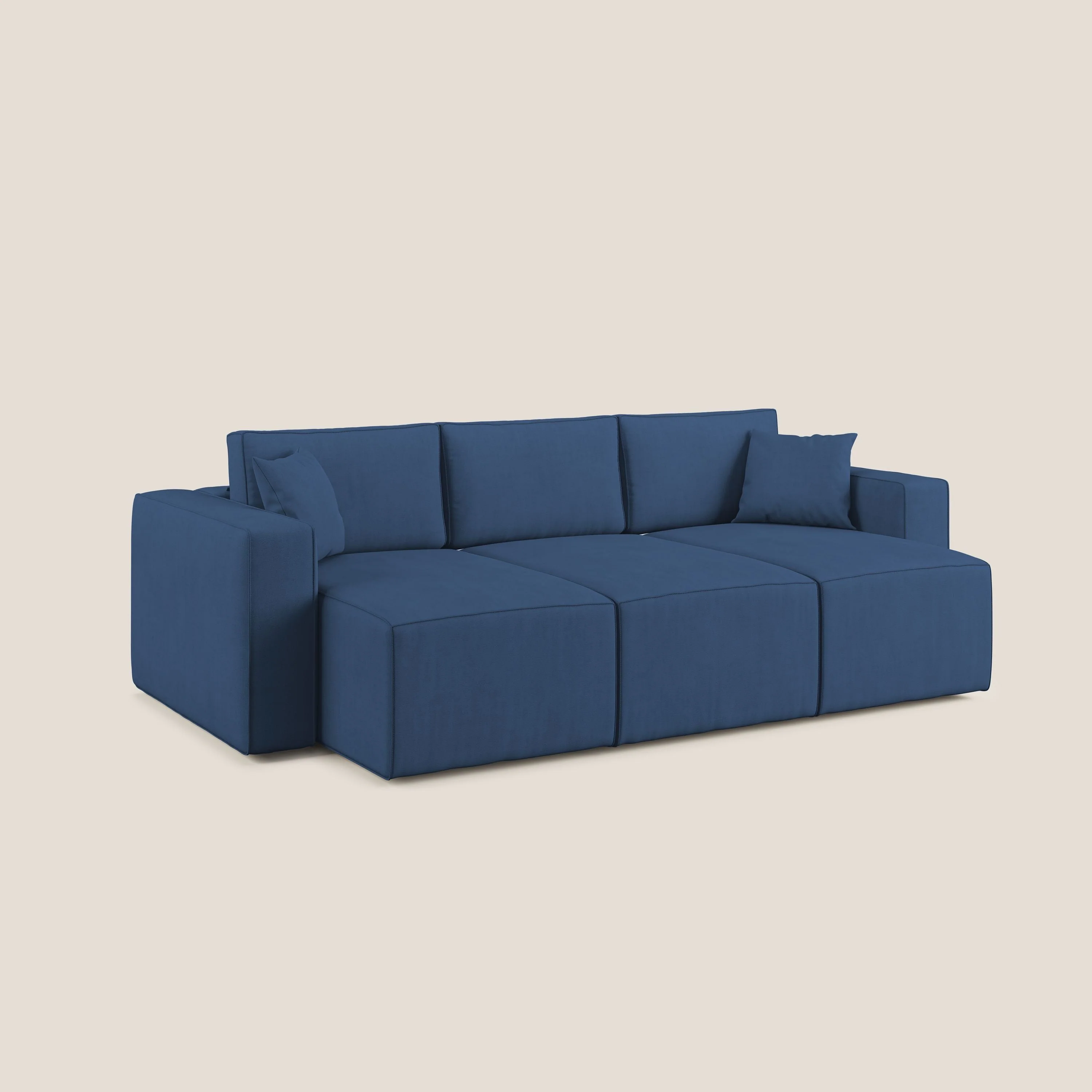 Morfeo Canapé avec 3 assises extractibles en tissu doux imperméable T02 bleu - Image 9