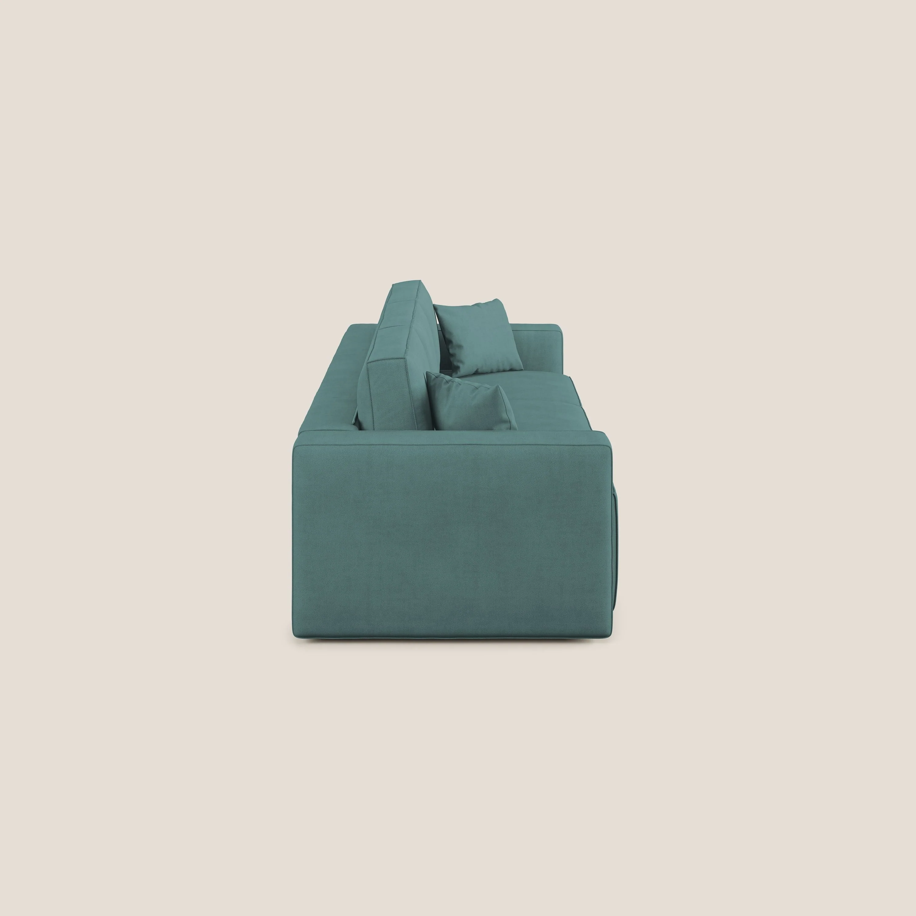 Morfeo Canapé avec 3 assises extractibles en tissu doux imperméable T02 bleu canard - Image 4