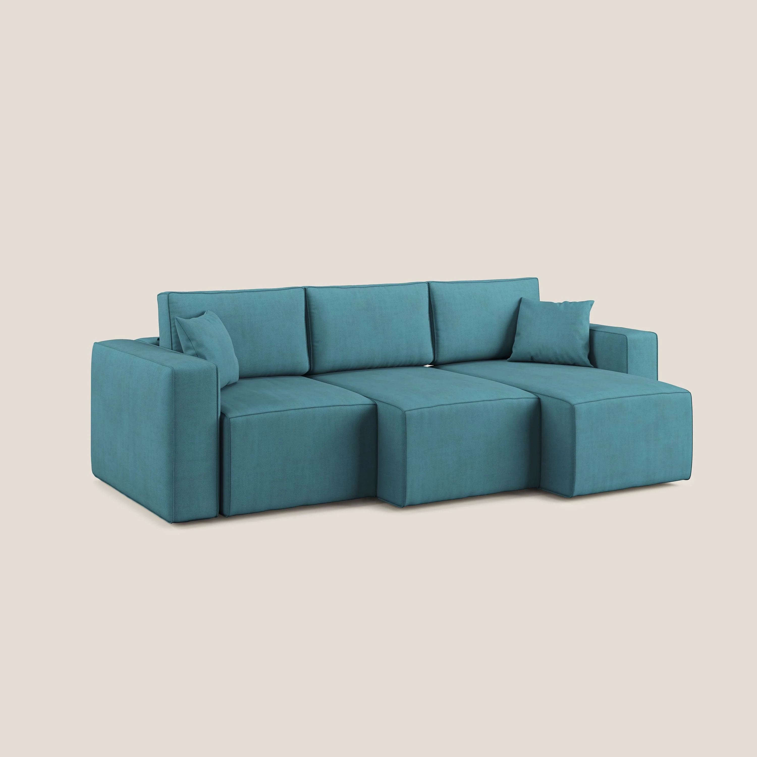 Morfeo Canapé avec 3 assises extractibles en tissu doux imperméable T02 bleu ciel - Image 4