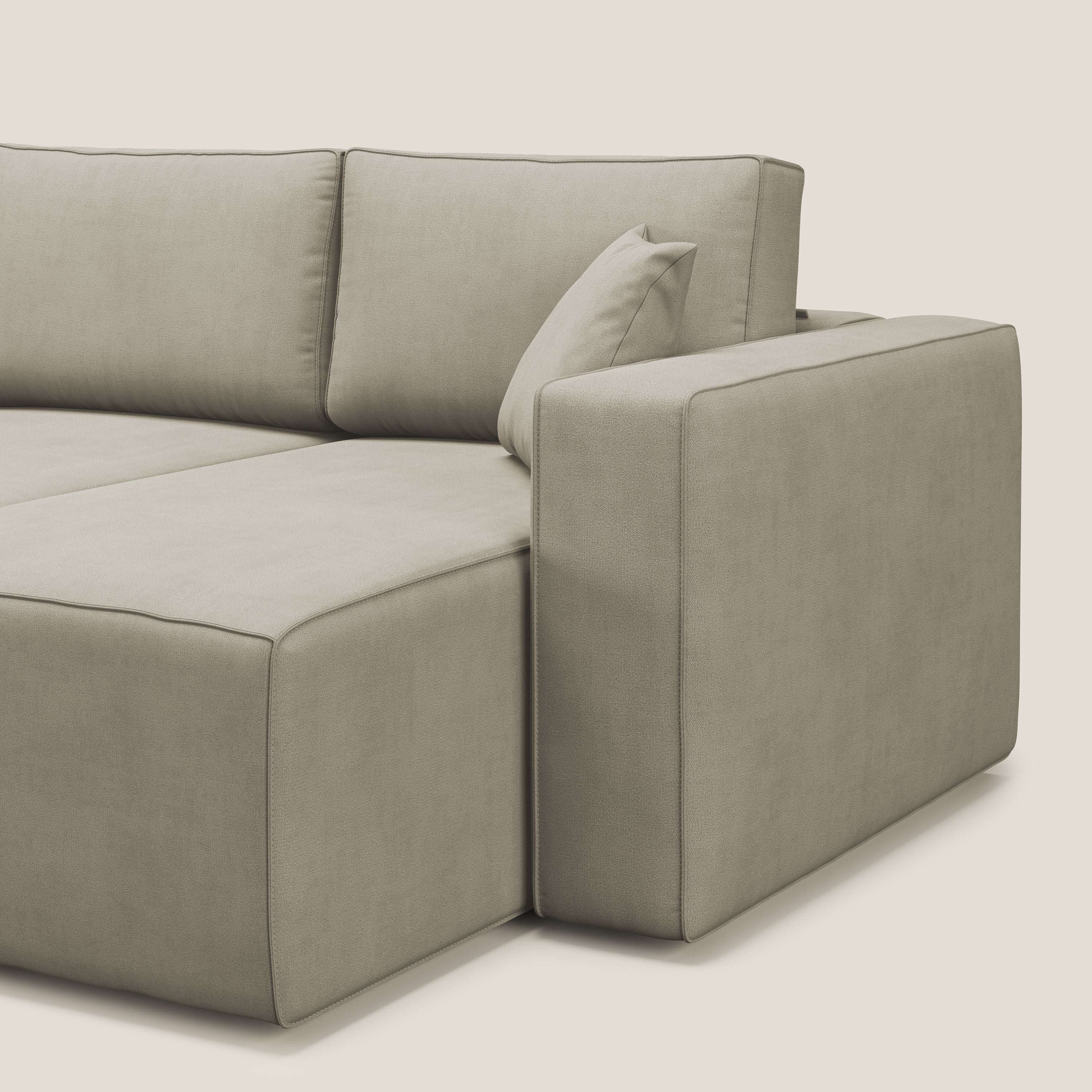 Morfeo Canapé avec 3 assises extractibles en tissu doux imperméable T02 crème - Image 11