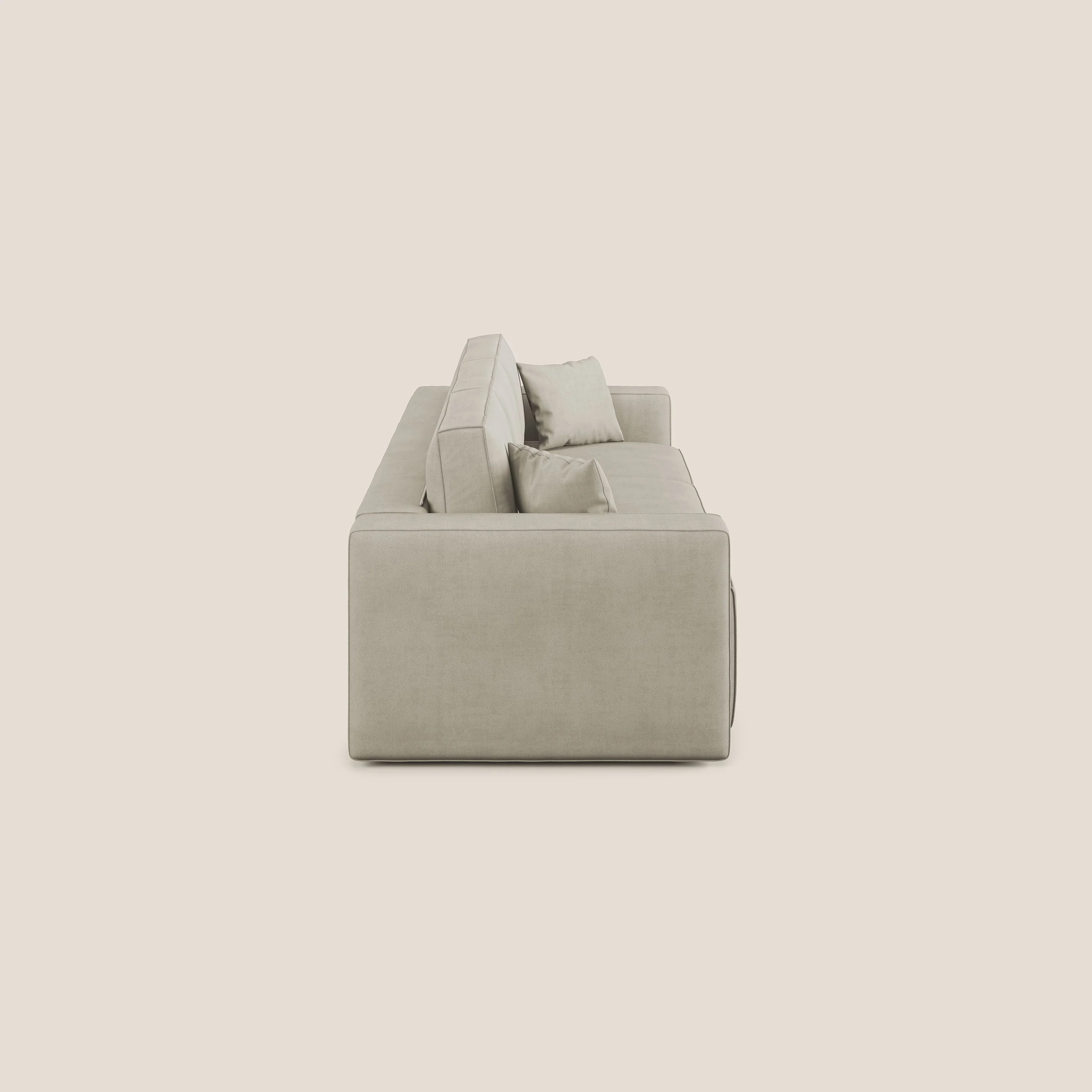Morfeo Canapé avec 3 assises extractibles en tissu doux imperméable T02 crème - Image 4