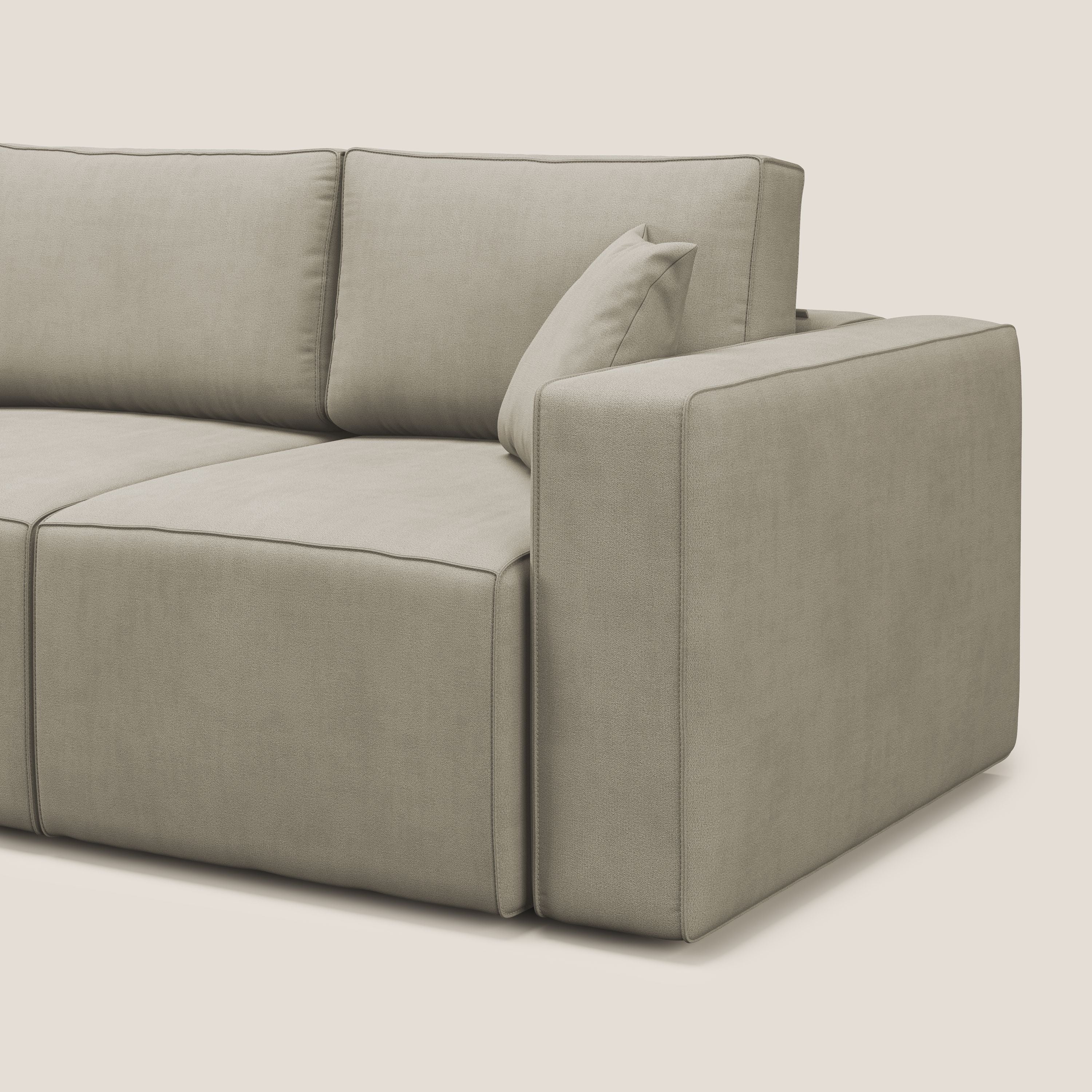 Morfeo Canapé avec 3 assises extractibles en tissu doux imperméable T02 crème - Image 8
