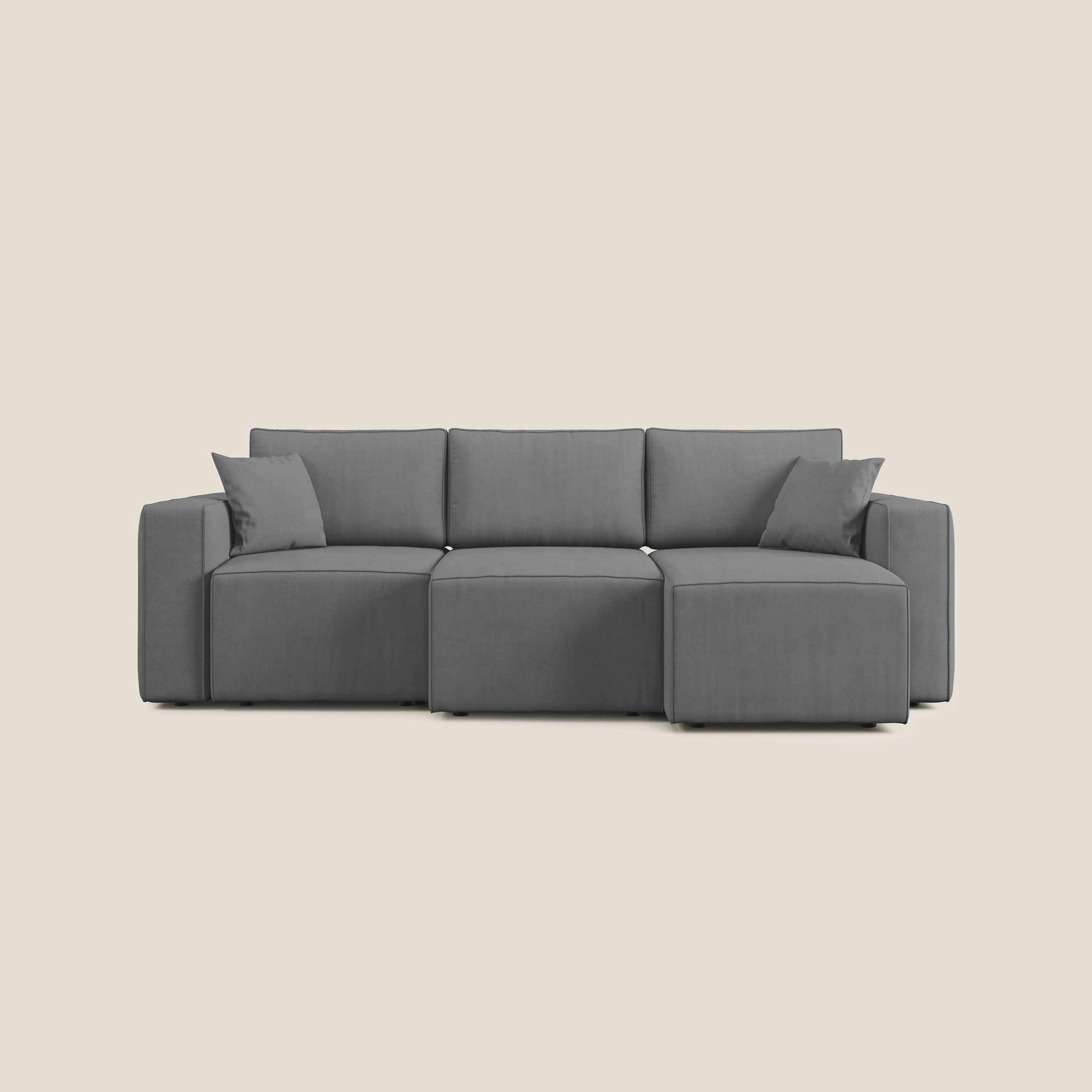 Morfeo Canapé avec 3 assises extractibles en tissu doux imperméable T02 gris - Image 10