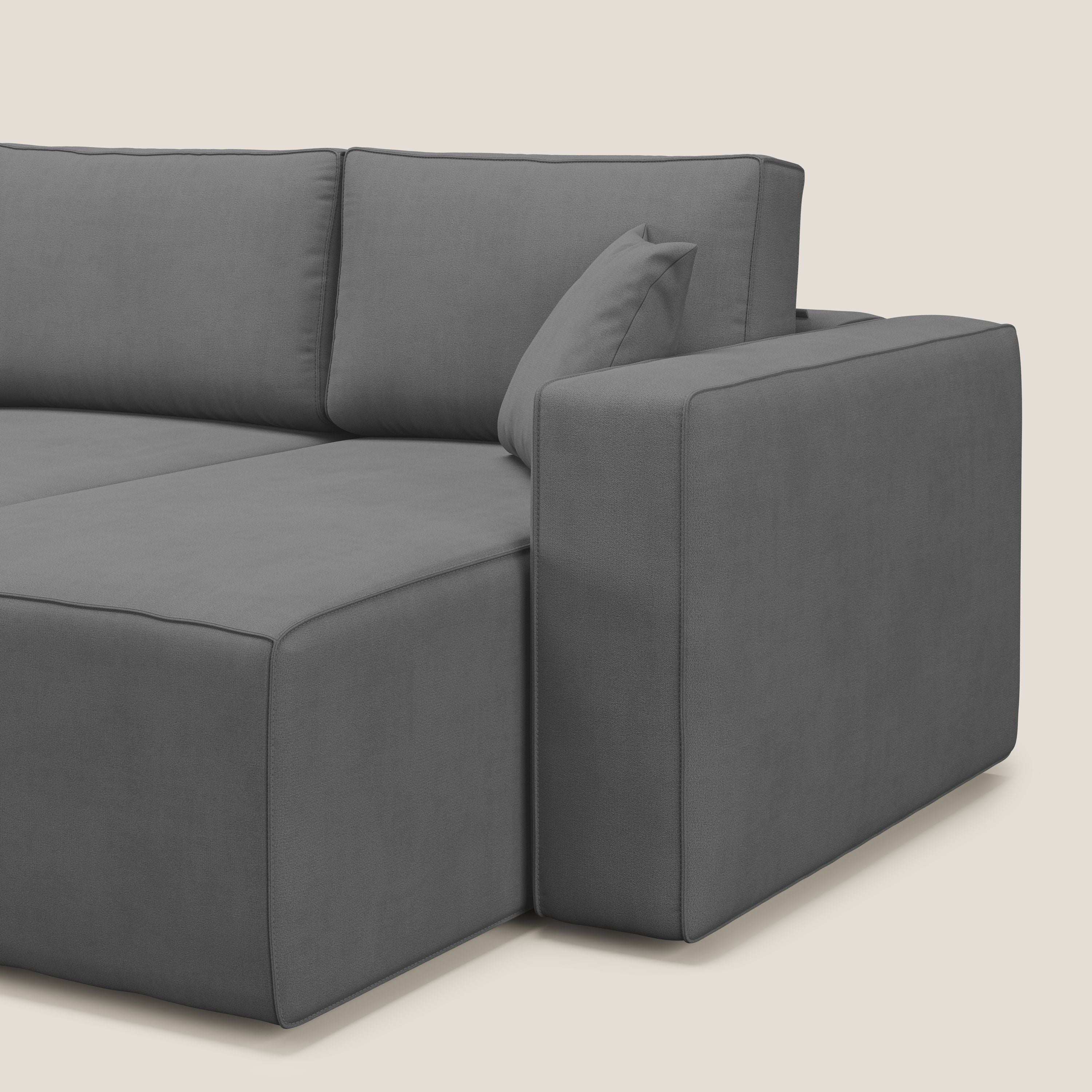 Morfeo Canapé avec 3 assises extractibles en tissu doux imperméable T02 gris - Image 11