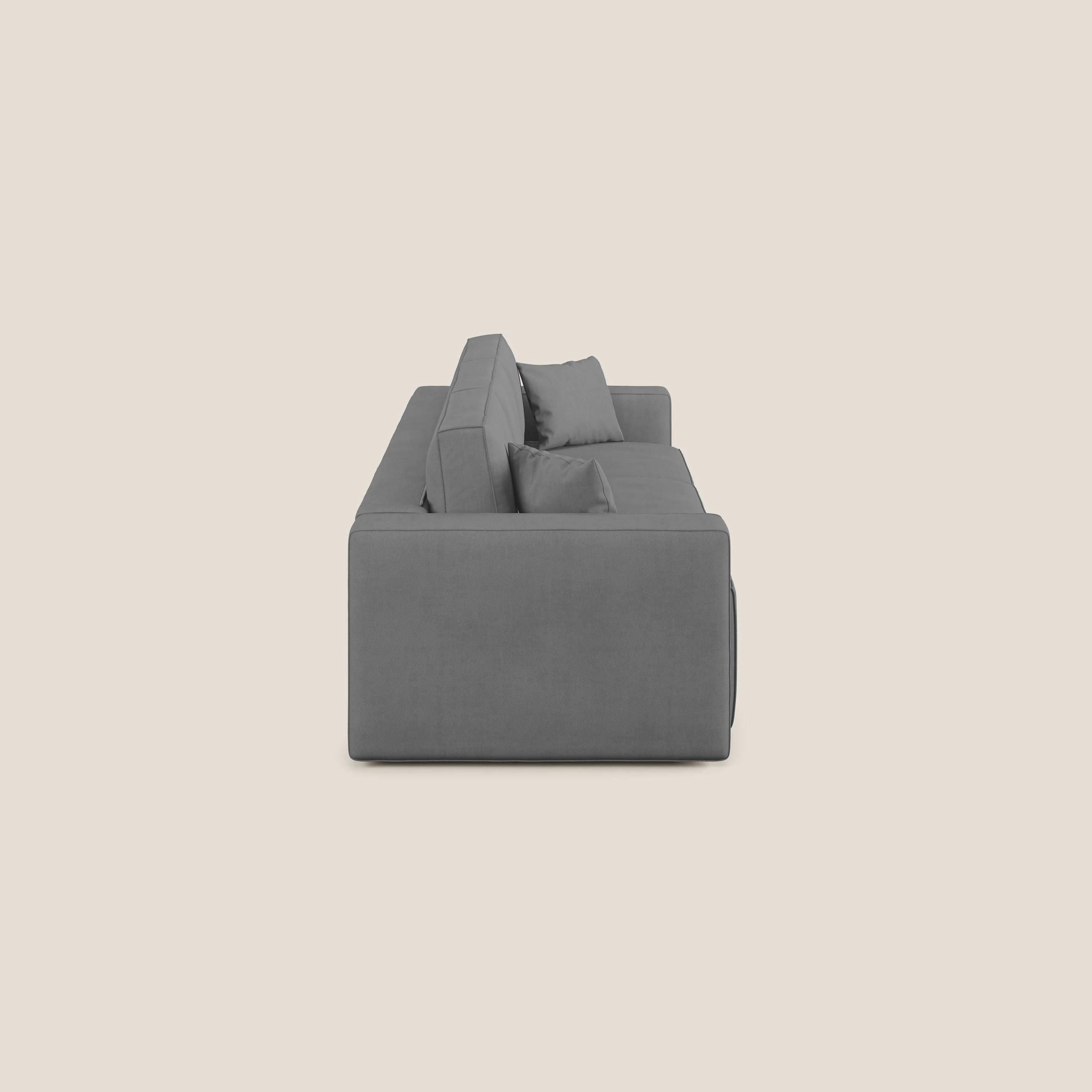 Morfeo Canapé avec 3 assises extractibles en tissu doux imperméable T02 gris - Image 4