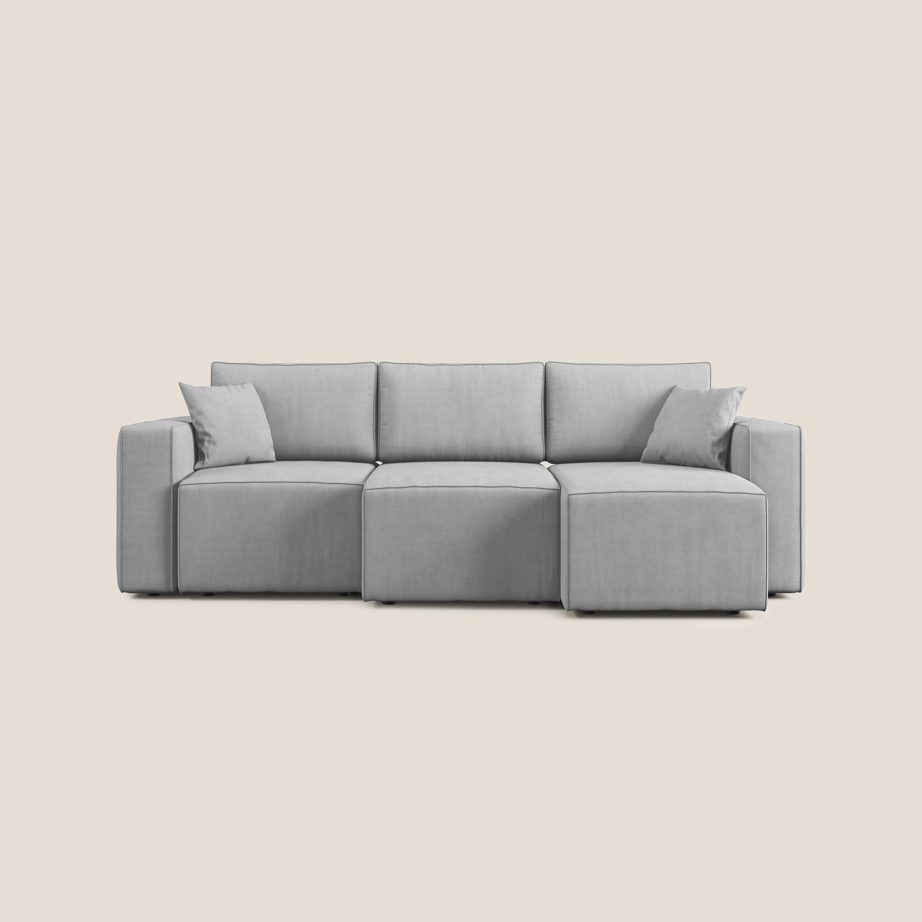 Morfeo Canapé avec 3 assises extractibles en tissu doux imperméable T02 gris clair - Image 10