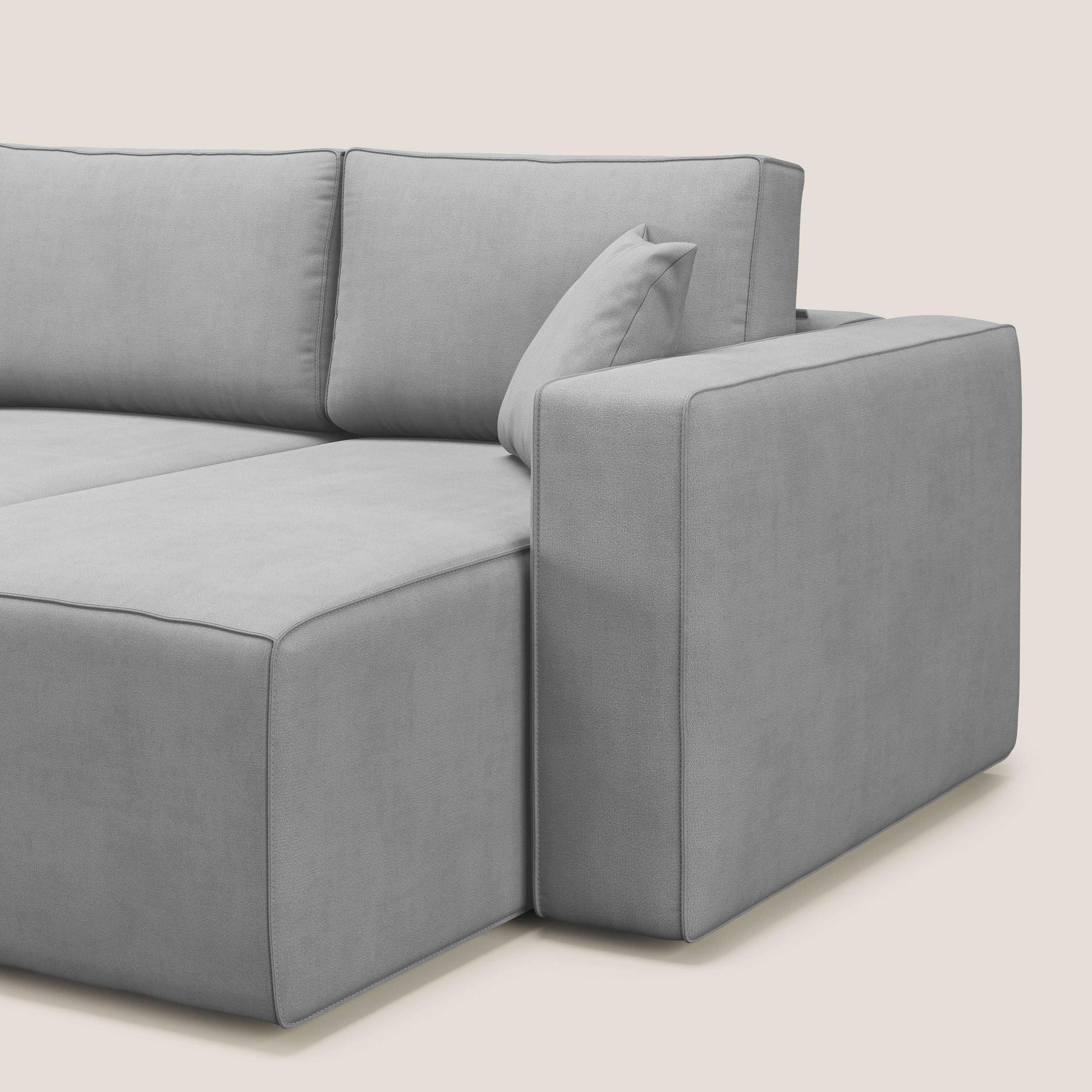 Morfeo Canapé avec 3 assises extractibles en tissu doux imperméable T02 gris clair - Image 11
