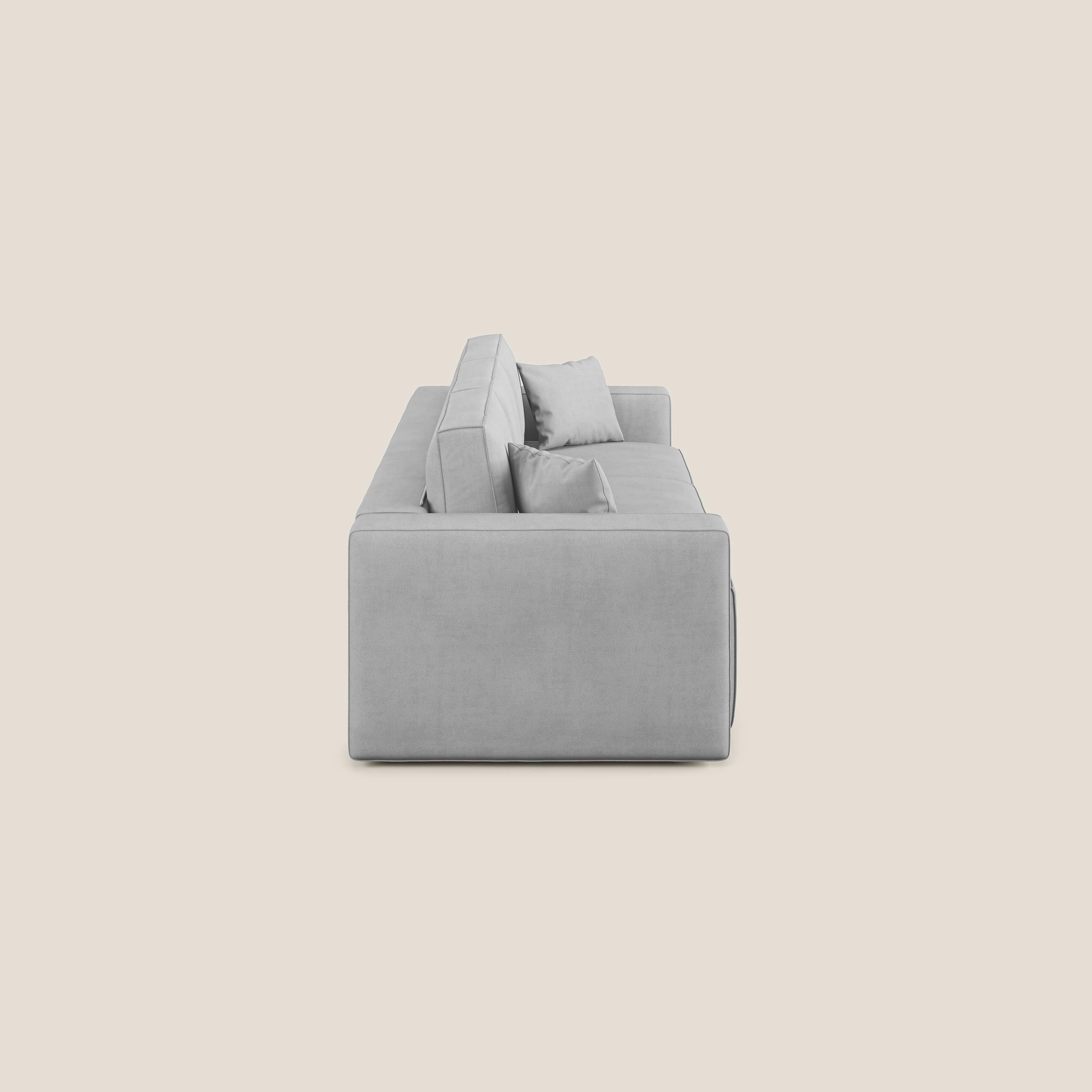 Morfeo Canapé avec 3 assises extractibles en tissu doux imperméable T02 gris clair - Image 4