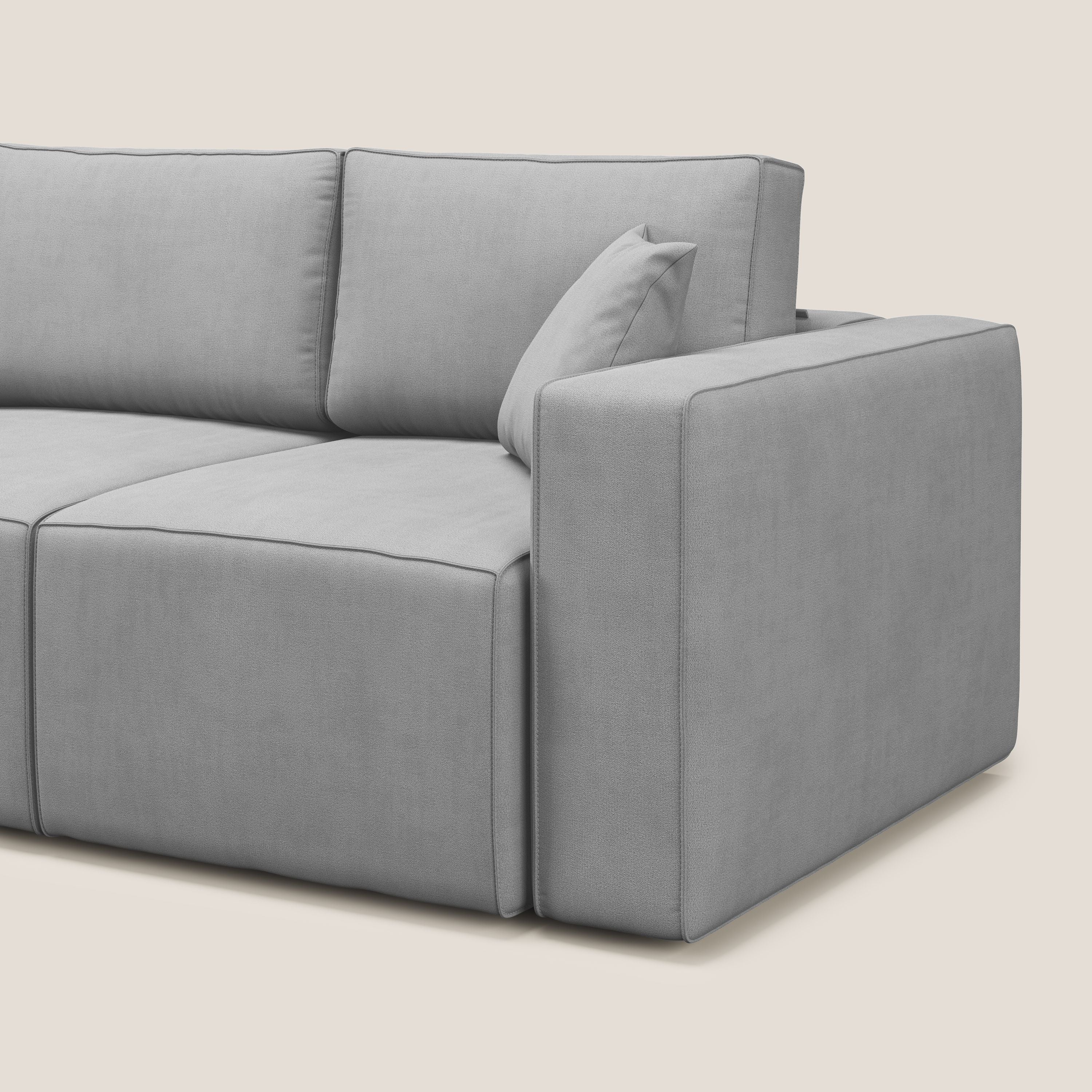 Morfeo Canapé avec 3 assises extractibles en tissu doux imperméable T02 gris clair - Image 8